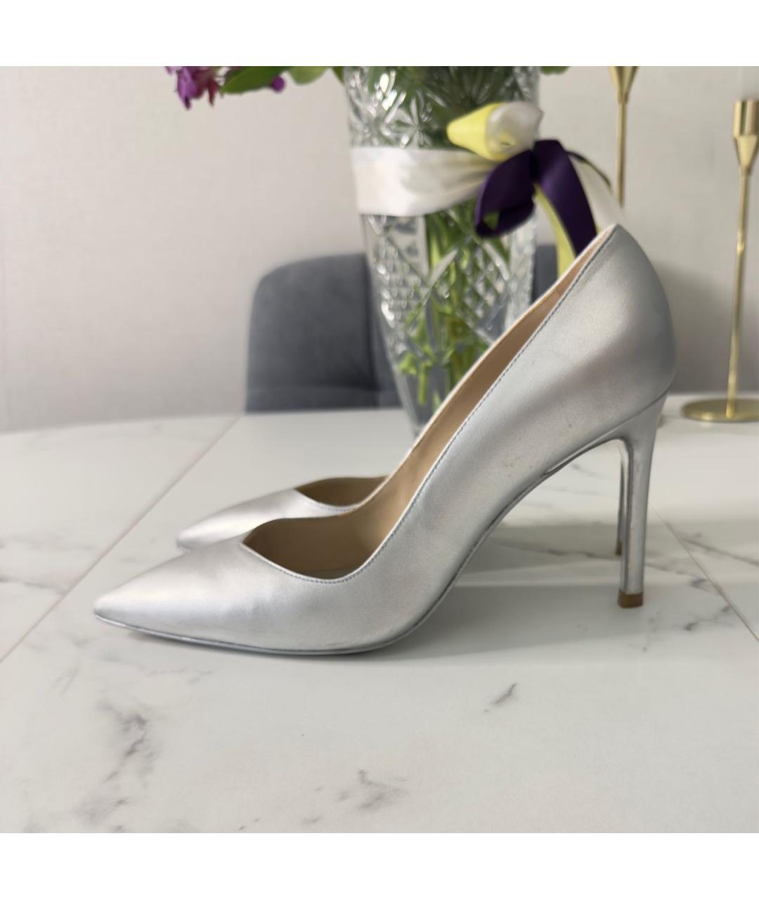 STUART WEITZMAN Серебряные кожаные туфли, фото 3