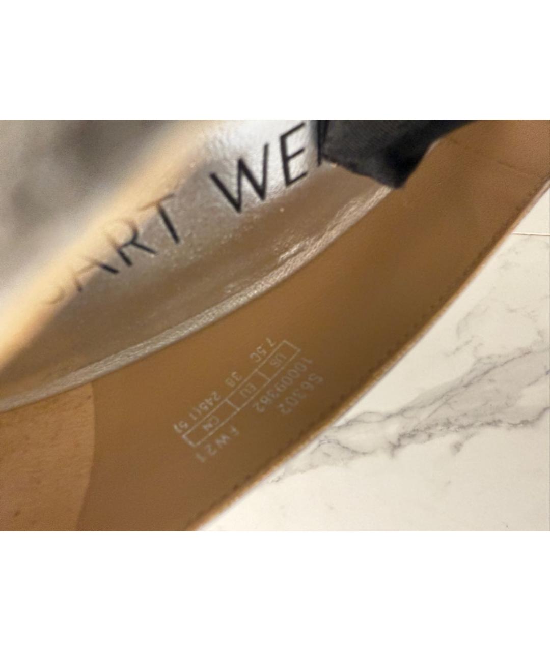 STUART WEITZMAN Серебряные кожаные туфли, фото 5