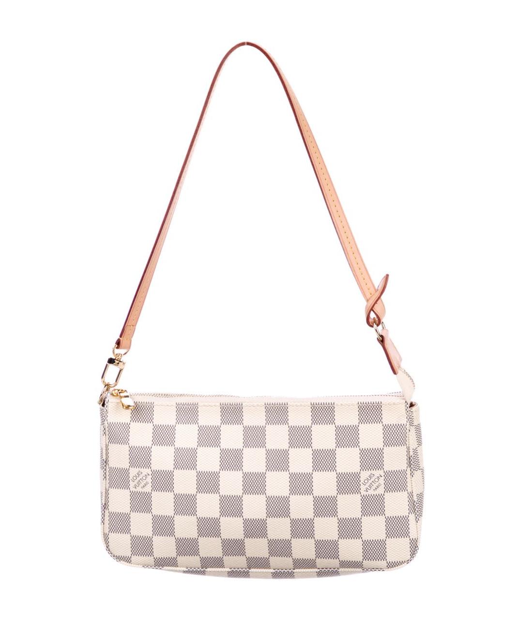 LOUIS VUITTON Белая кожаная сумка с короткими ручками, фото 9