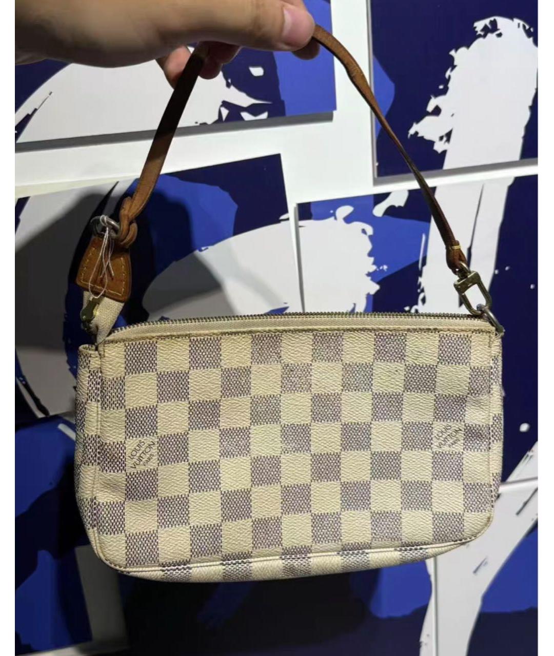 LOUIS VUITTON Белая кожаная сумка с короткими ручками, фото 2