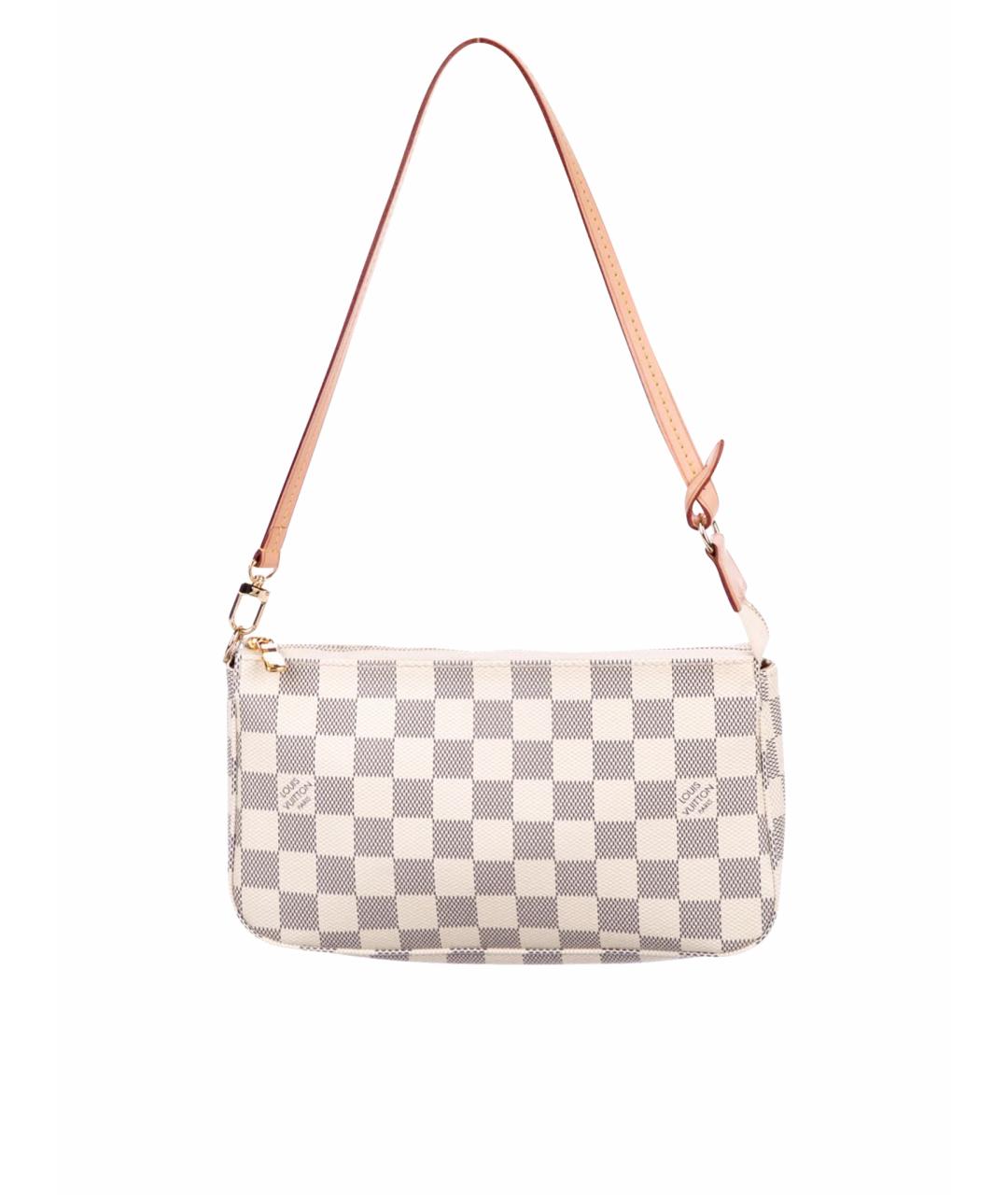 LOUIS VUITTON Белая кожаная сумка с короткими ручками, фото 1