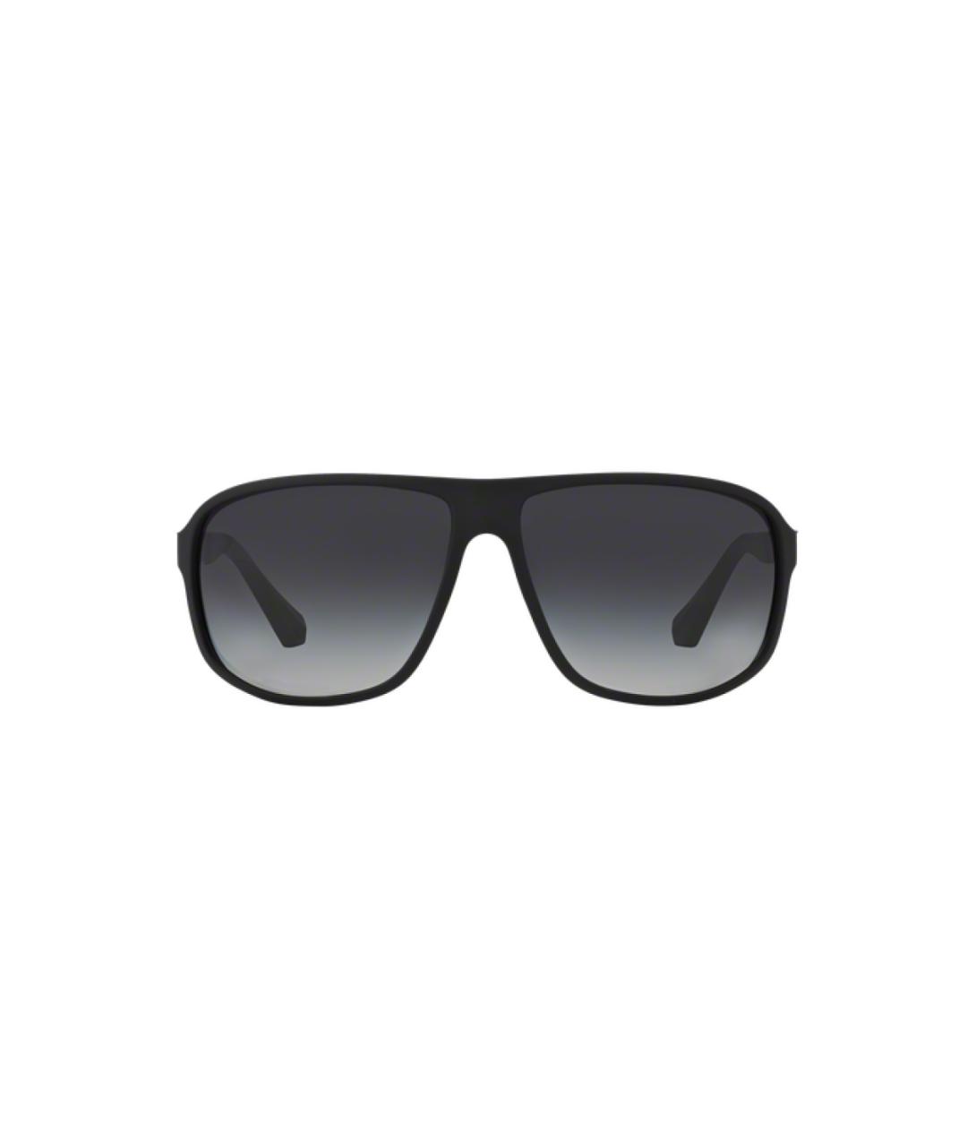 EMPORIO ARMANI Черные металлические солнцезащитные очки, фото 2