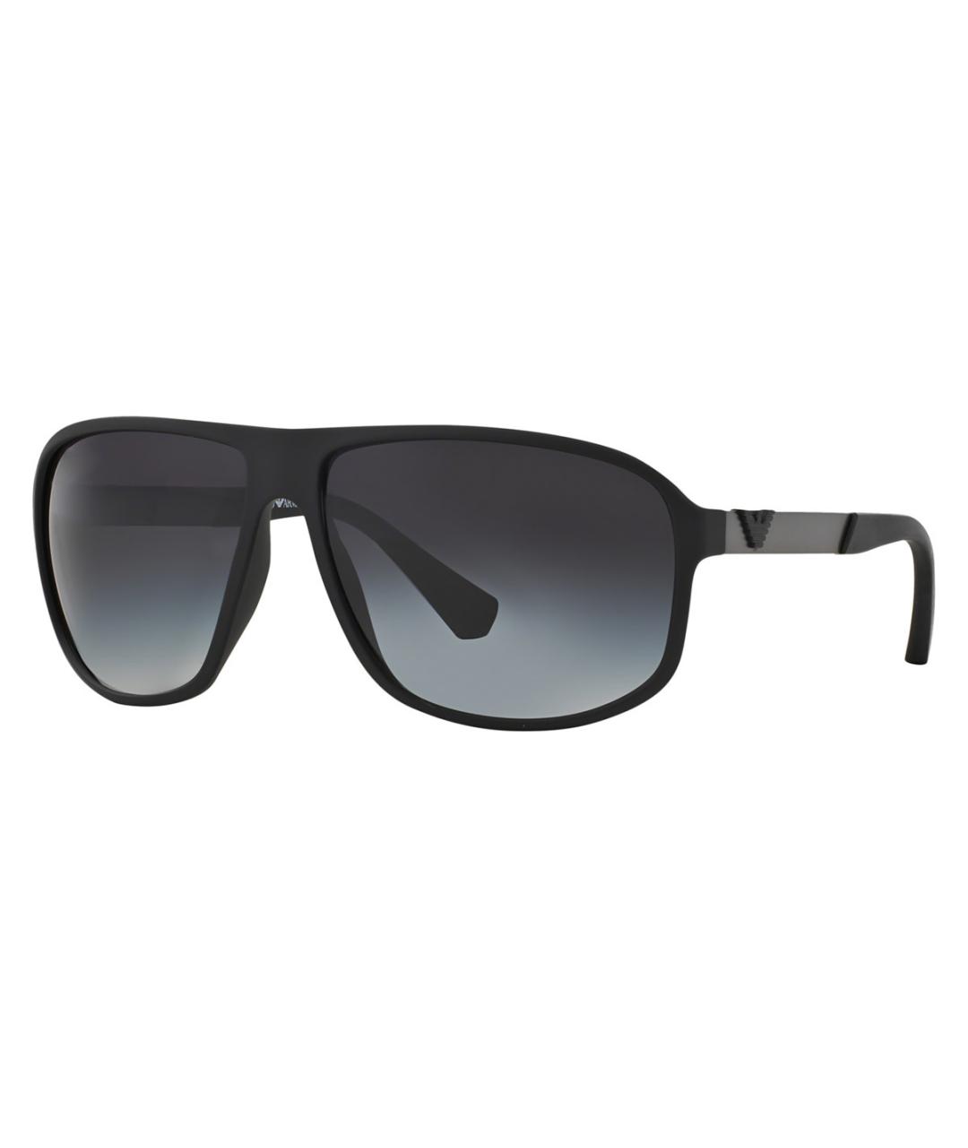 EMPORIO ARMANI Черные металлические солнцезащитные очки, фото 7