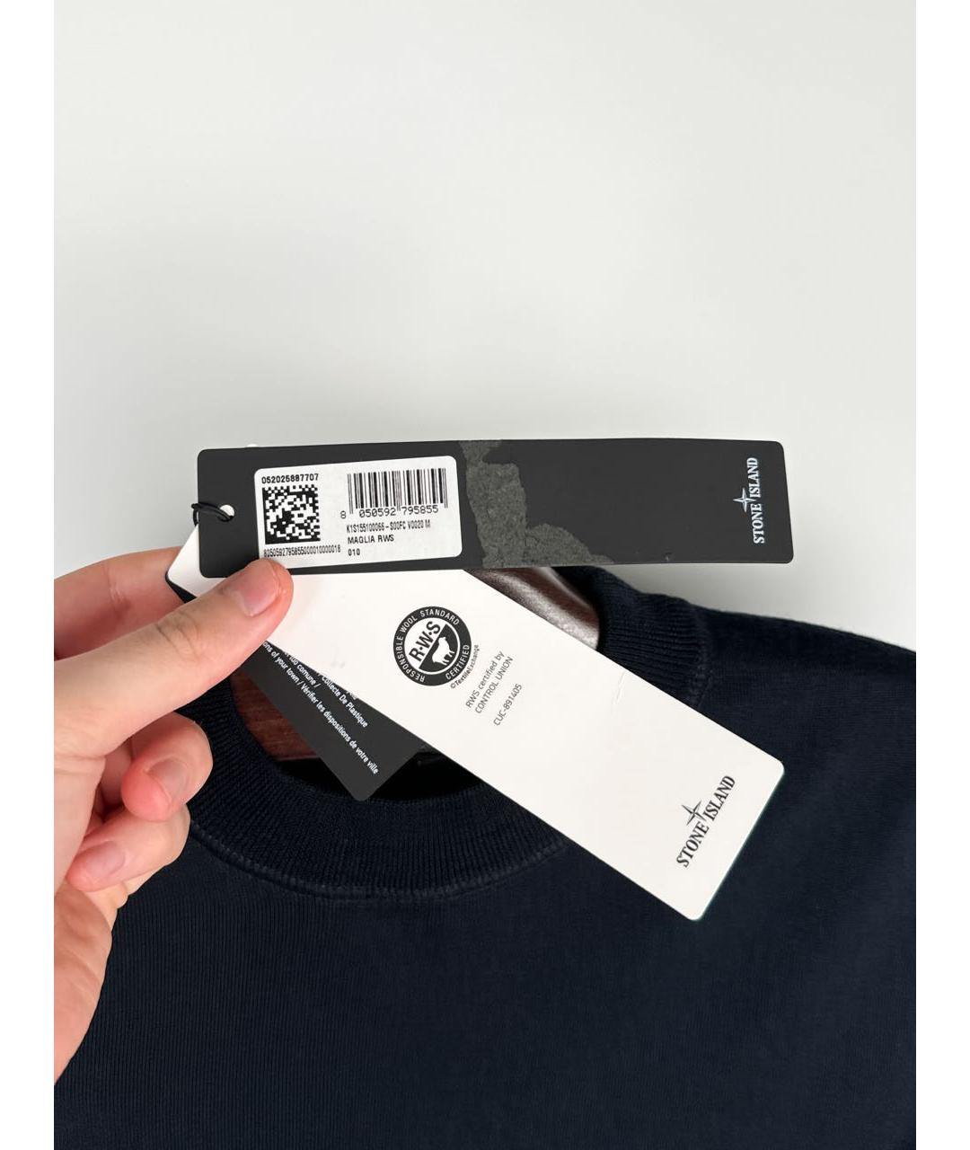 STONE ISLAND Темно-синий шерстяной джемпер / свитер, фото 6