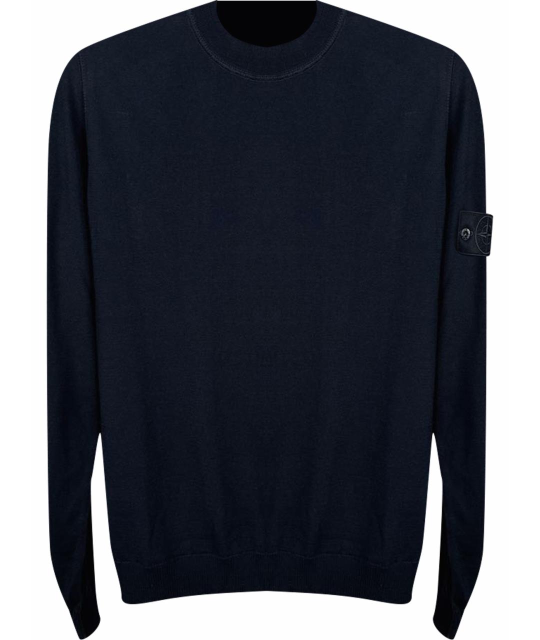 STONE ISLAND Темно-синий шерстяной джемпер / свитер, фото 1