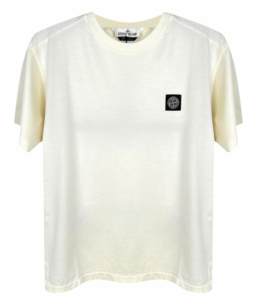 STONE ISLAND Бежевая хлопковая футболка, фото 1