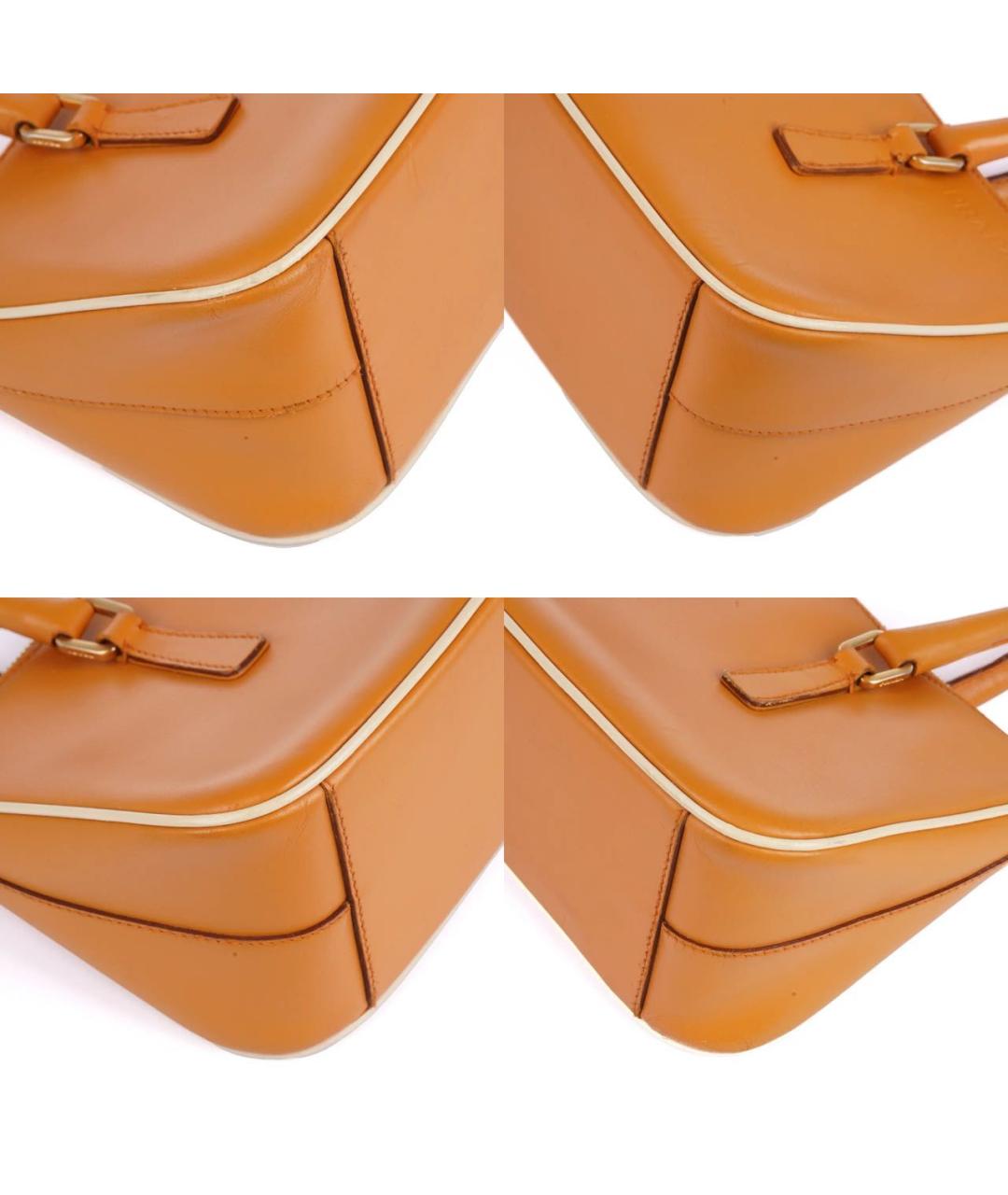 PRADA Горчичная кожаная сумка с короткими ручками, фото 8