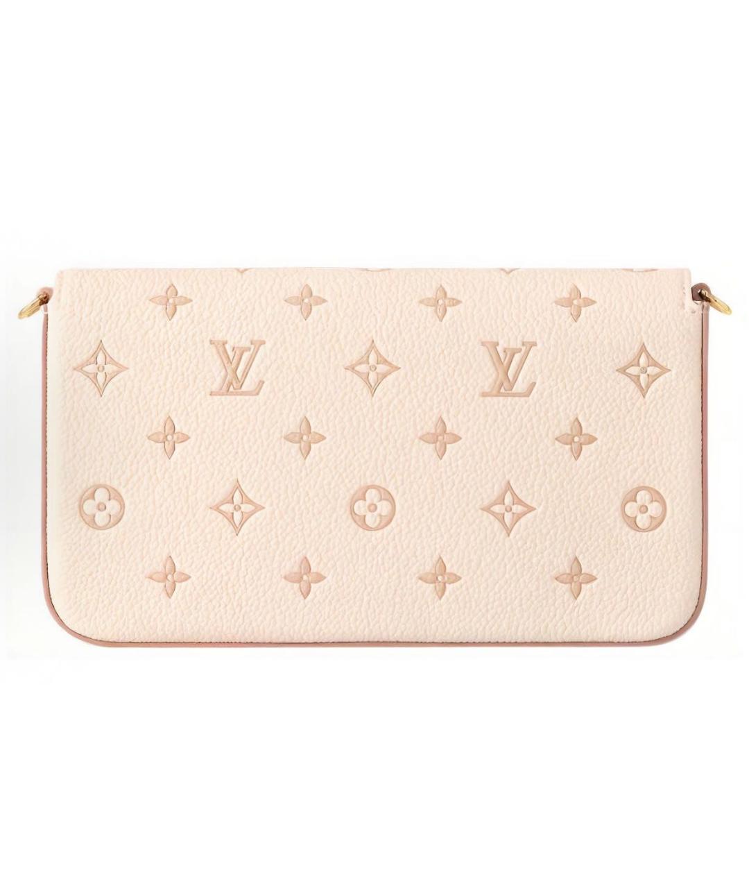 LOUIS VUITTON Бежевая кожаная сумка через плечо, фото 3