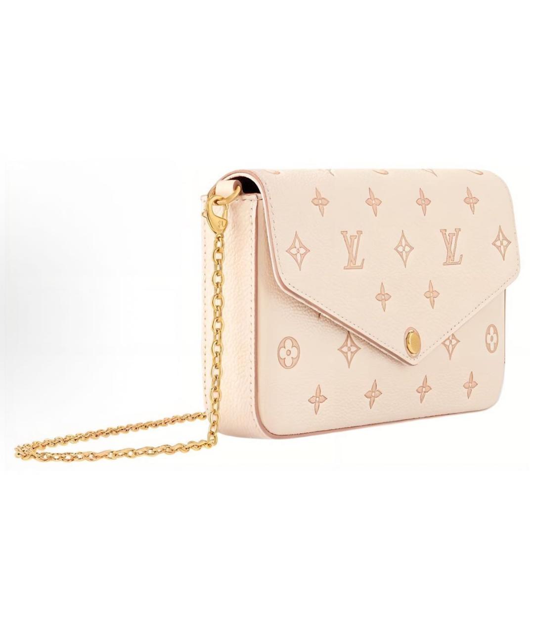 LOUIS VUITTON Бежевая кожаная сумка через плечо, фото 2
