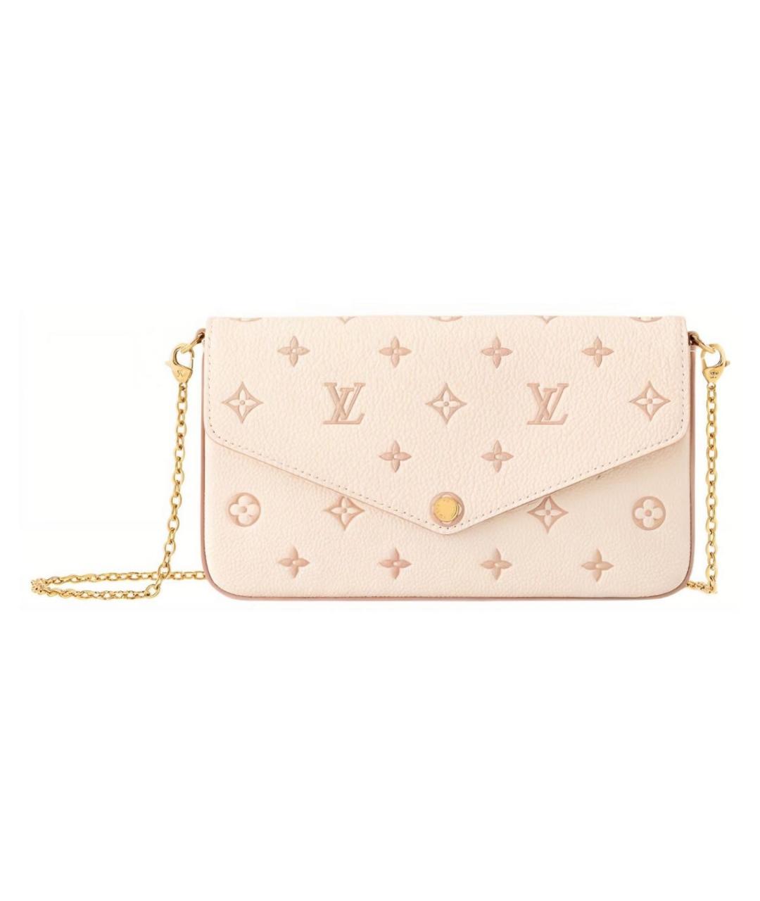 LOUIS VUITTON Бежевая кожаная сумка через плечо, фото 6