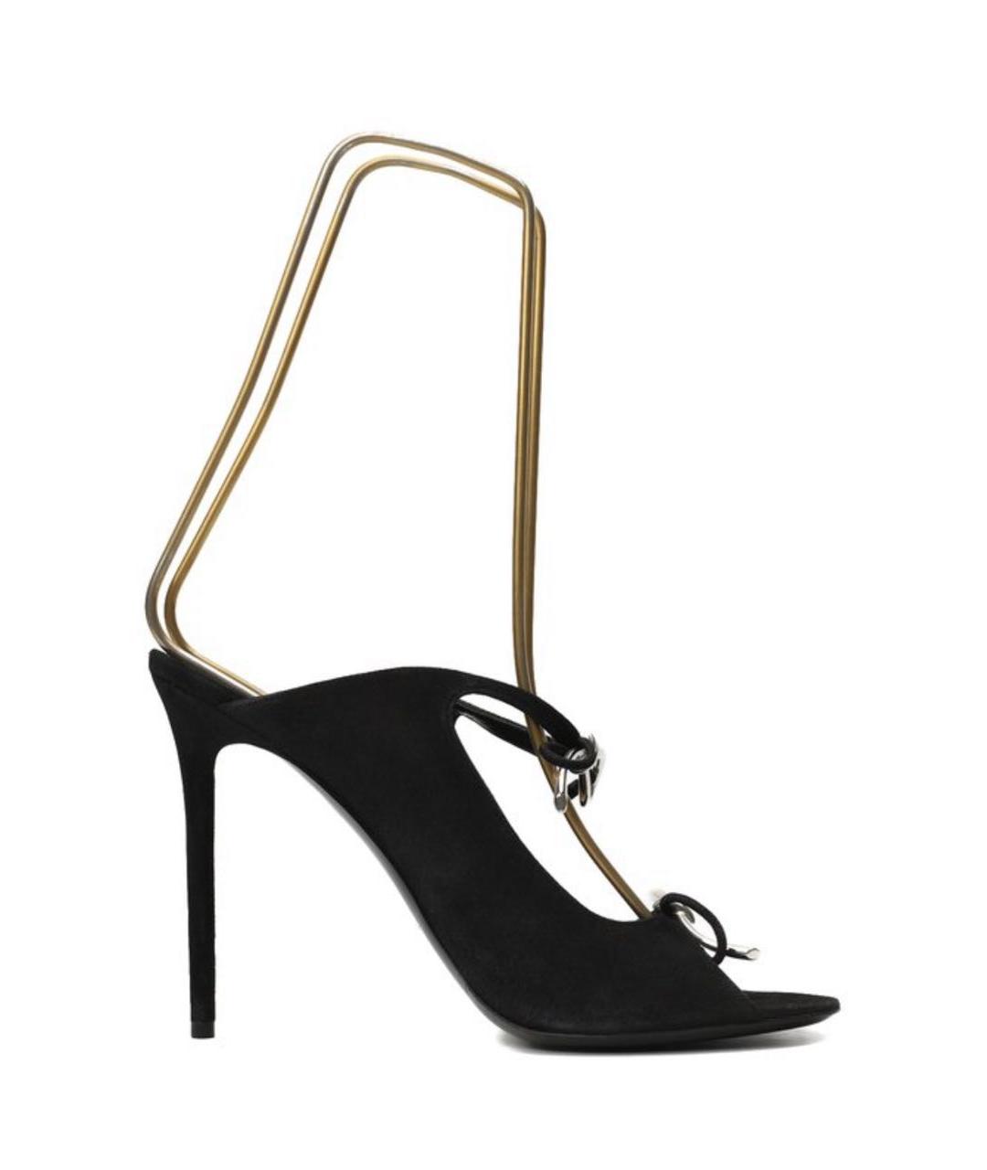 BALENCIAGA Черные замшевые босоножки, фото 6
