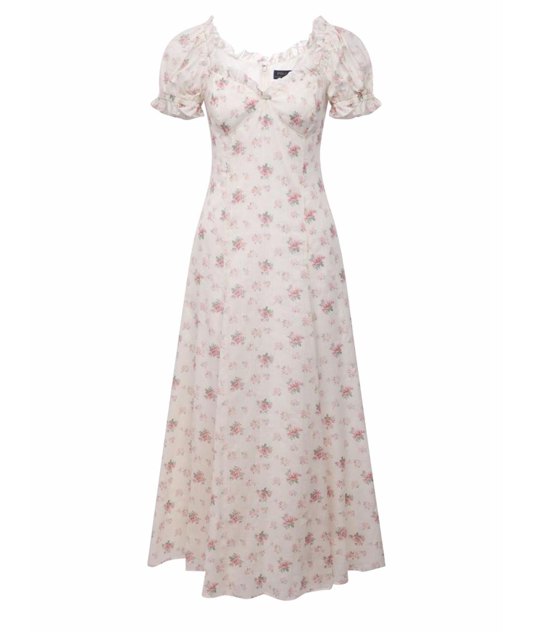 POLO RALPH LAUREN Белое хлопковое повседневное платье, фото 1