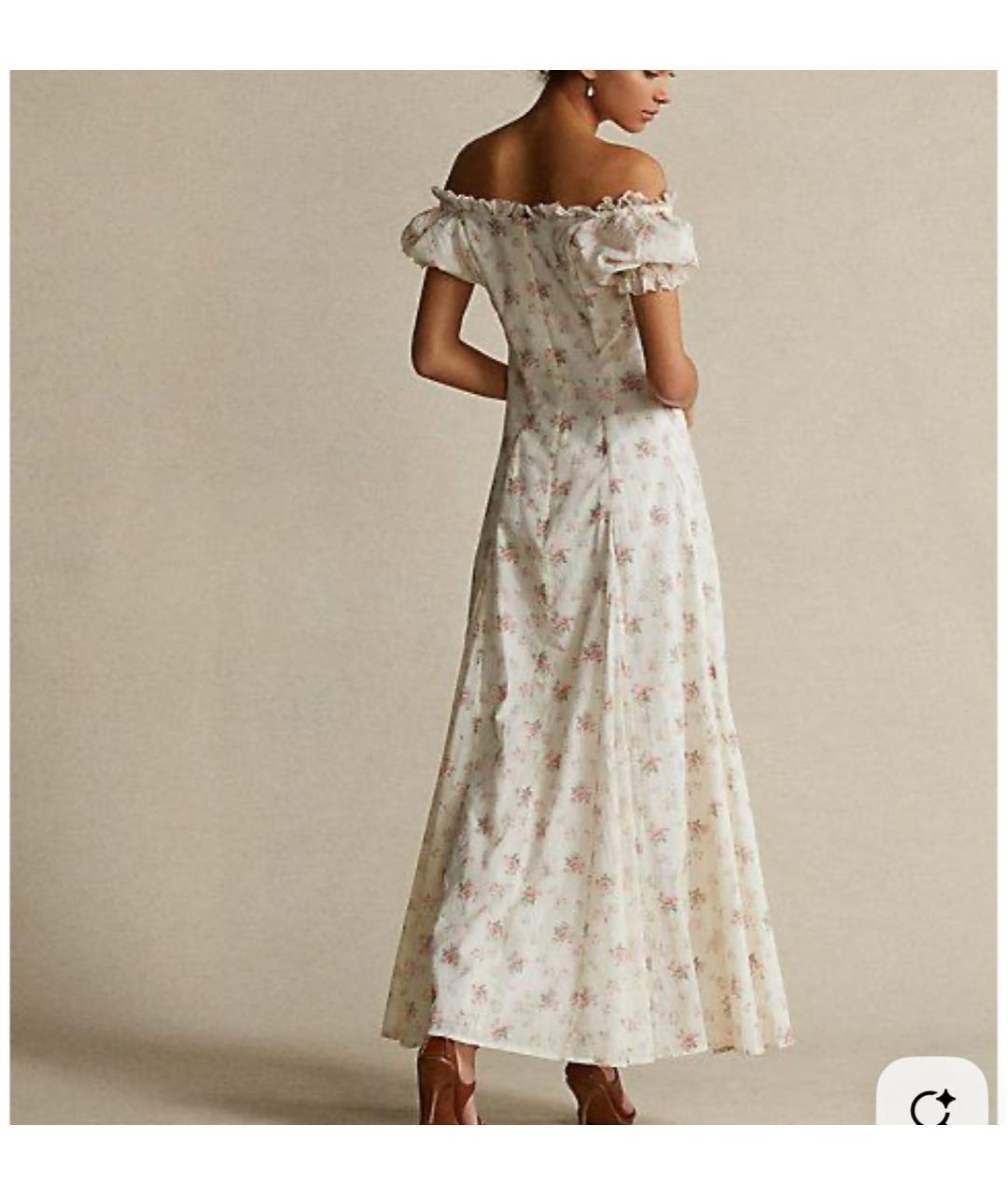POLO RALPH LAUREN Белое хлопковое повседневное платье, фото 2