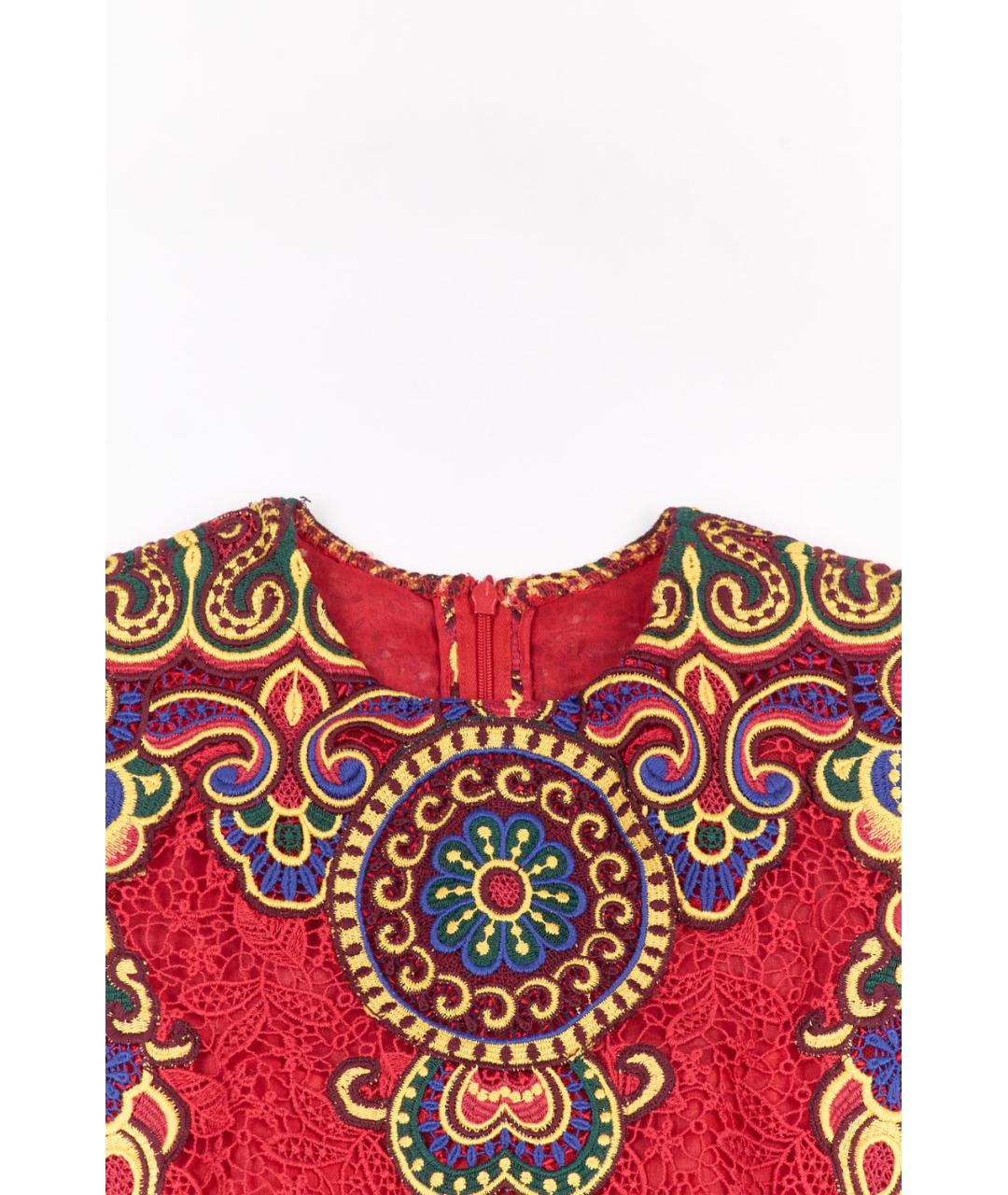 VALENTINO Красное хлопковое повседневное платье, фото 3