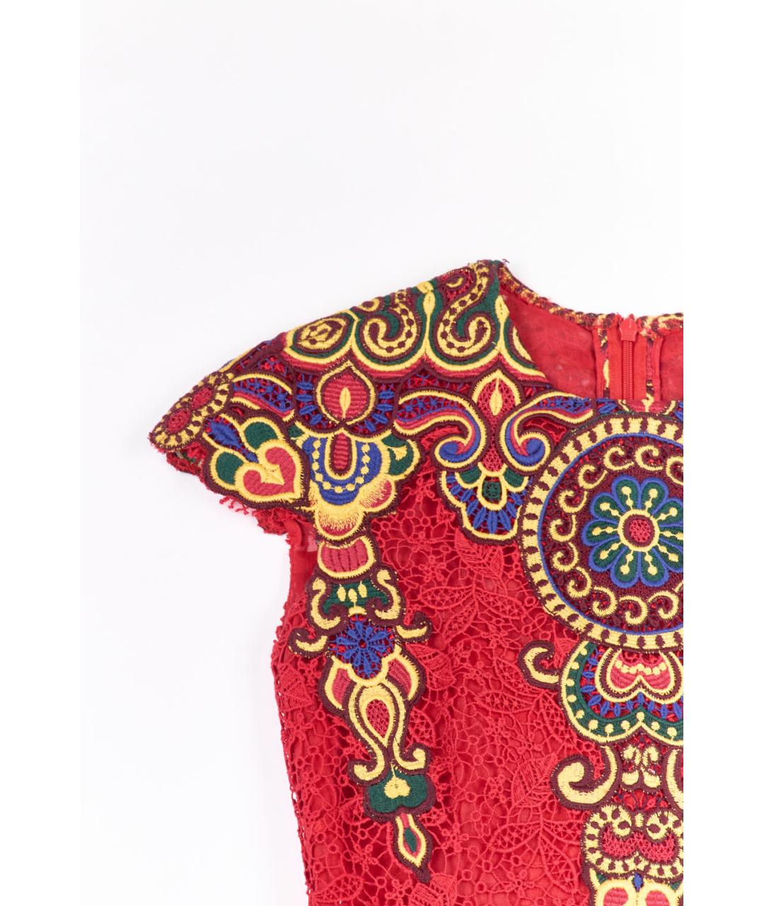 VALENTINO Красное хлопковое повседневное платье, фото 2