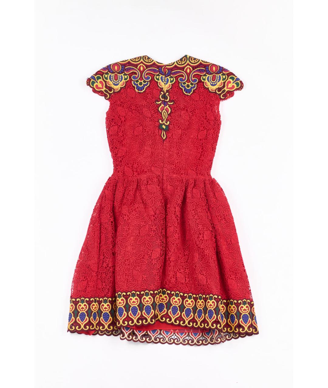 VALENTINO Красное хлопковое повседневное платье, фото 4