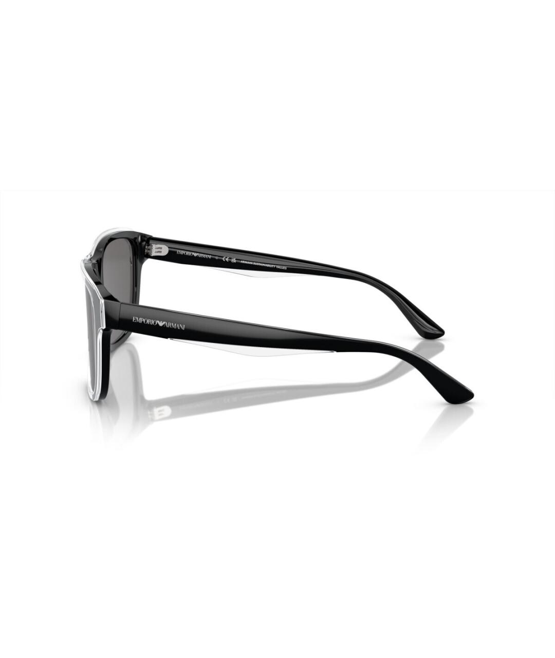 EMPORIO ARMANI Черные пластиковые солнцезащитные очки, фото 3