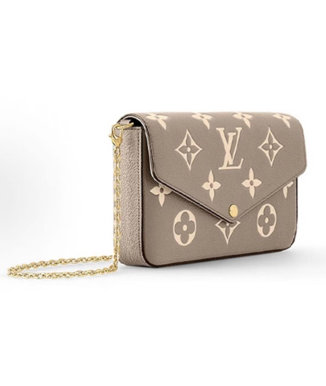LOUIS VUITTON Бежевая кожаная сумка через плечо, фото 2