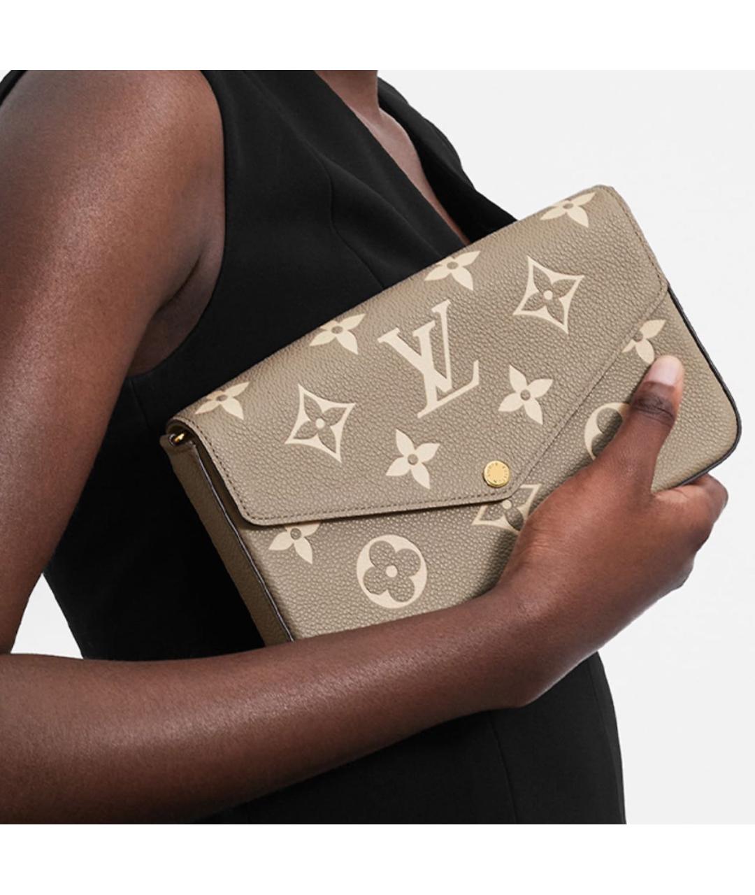 LOUIS VUITTON Бежевая кожаная сумка через плечо, фото 4