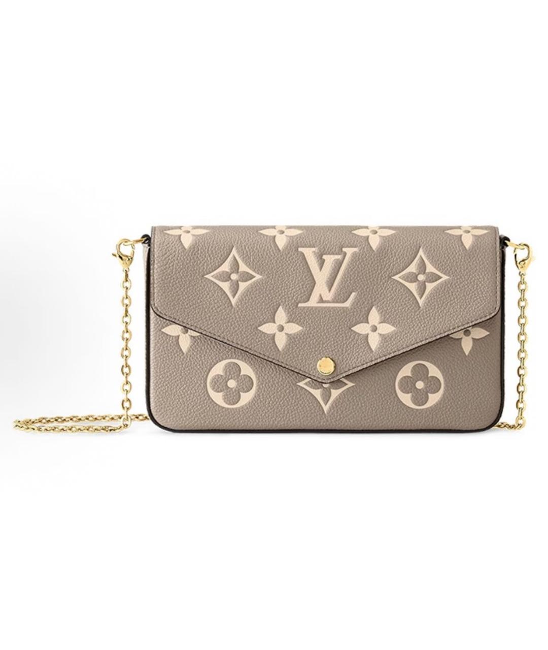 LOUIS VUITTON Бежевая кожаная сумка через плечо, фото 6