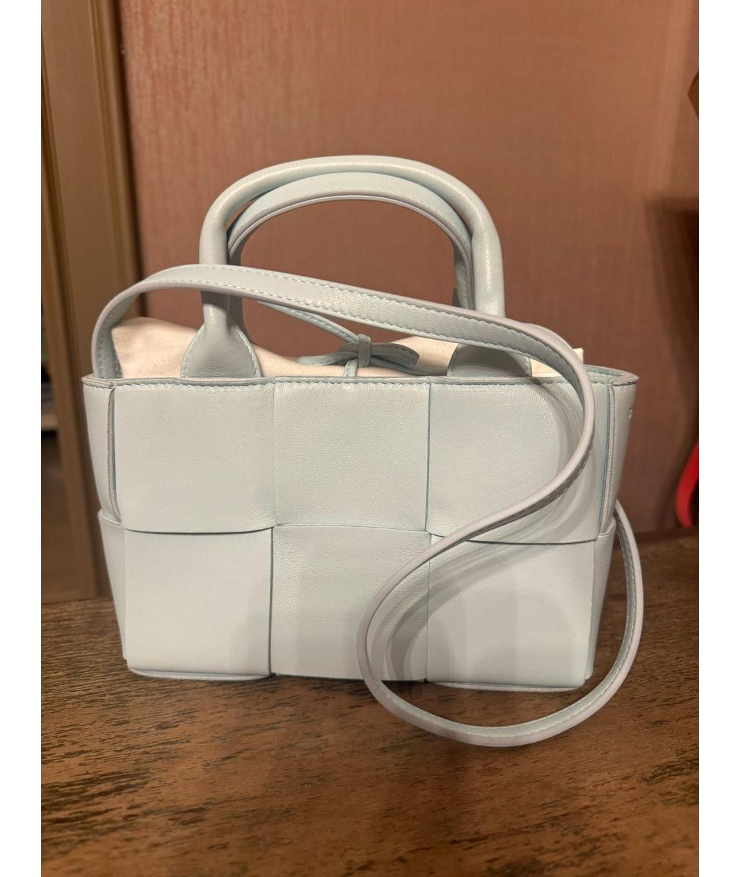 BOTTEGA VENETA Голубая кожаная сумка тоут, фото 9
