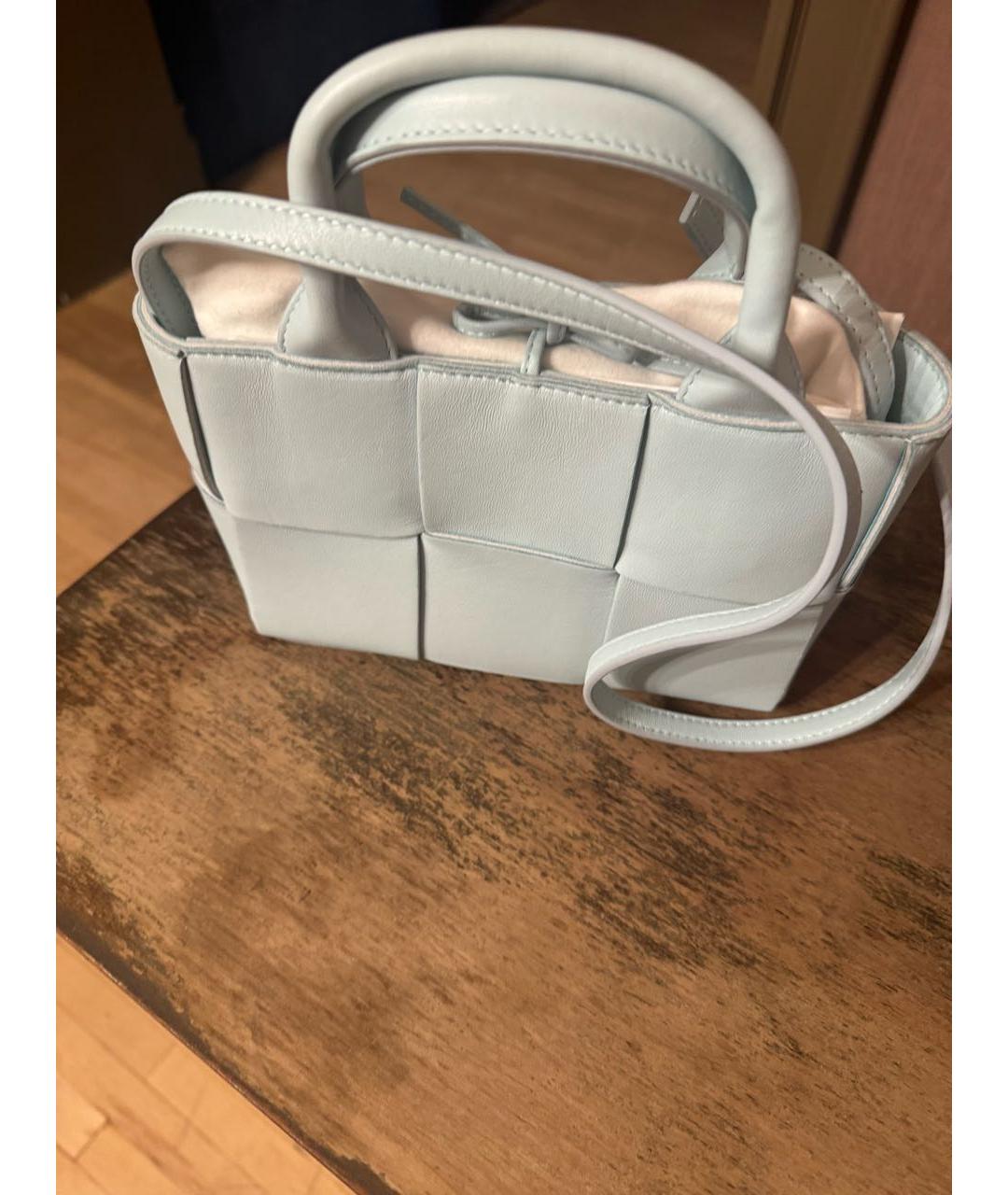 BOTTEGA VENETA Голубая кожаная сумка тоут, фото 3