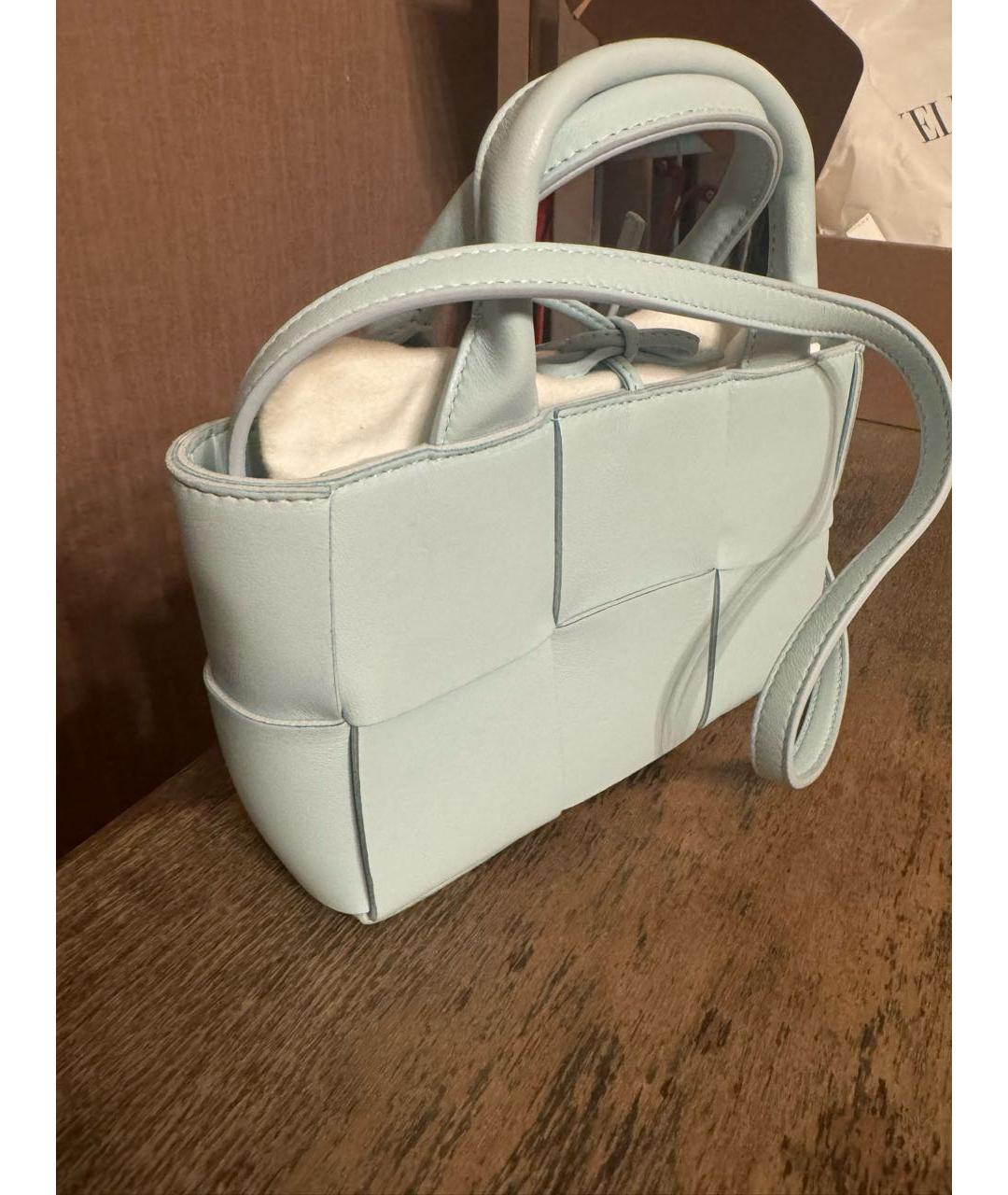 BOTTEGA VENETA Голубая кожаная сумка тоут, фото 2