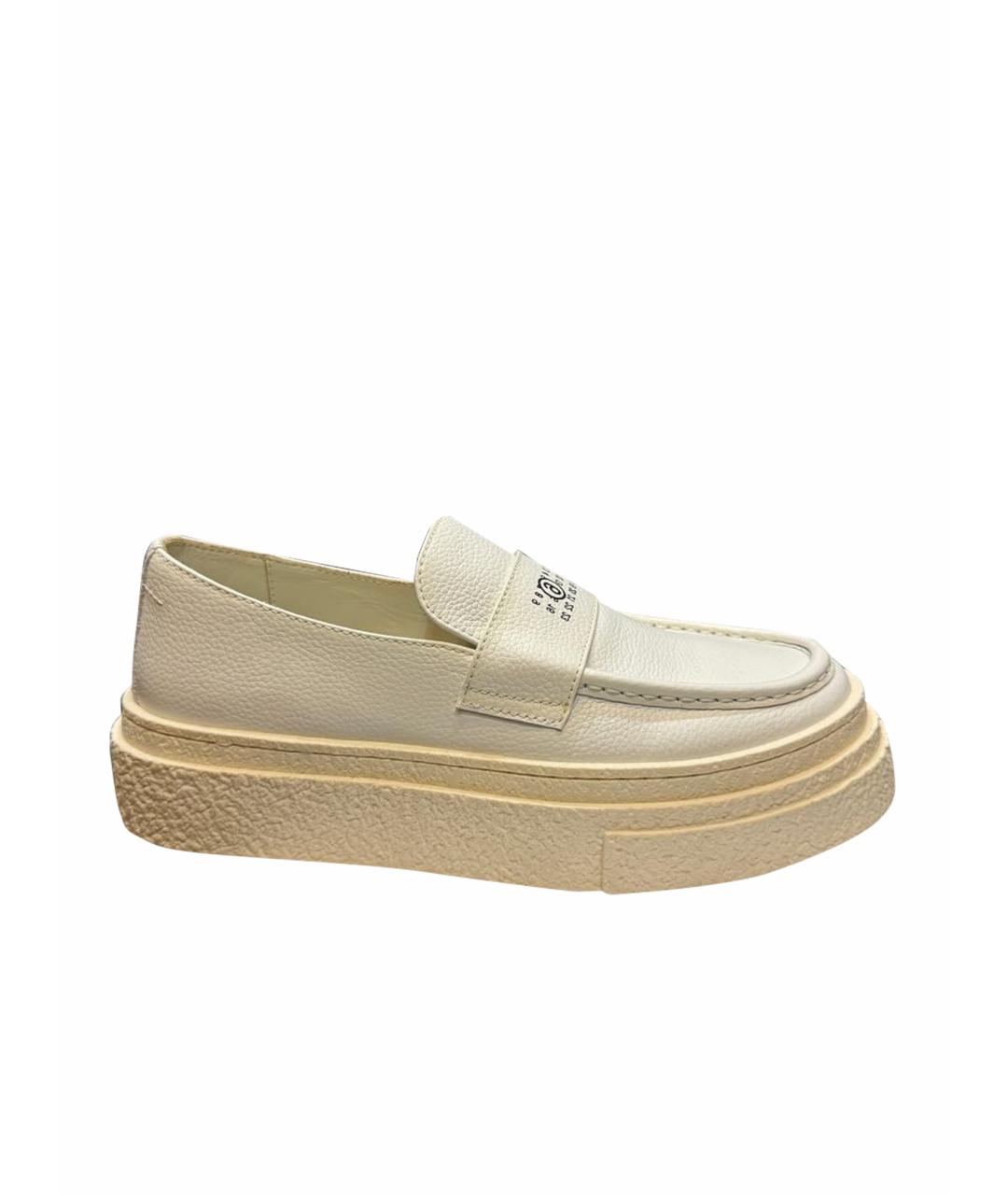 MM6 MAISON MARGIELA Белые кожаные лоферы, фото 1