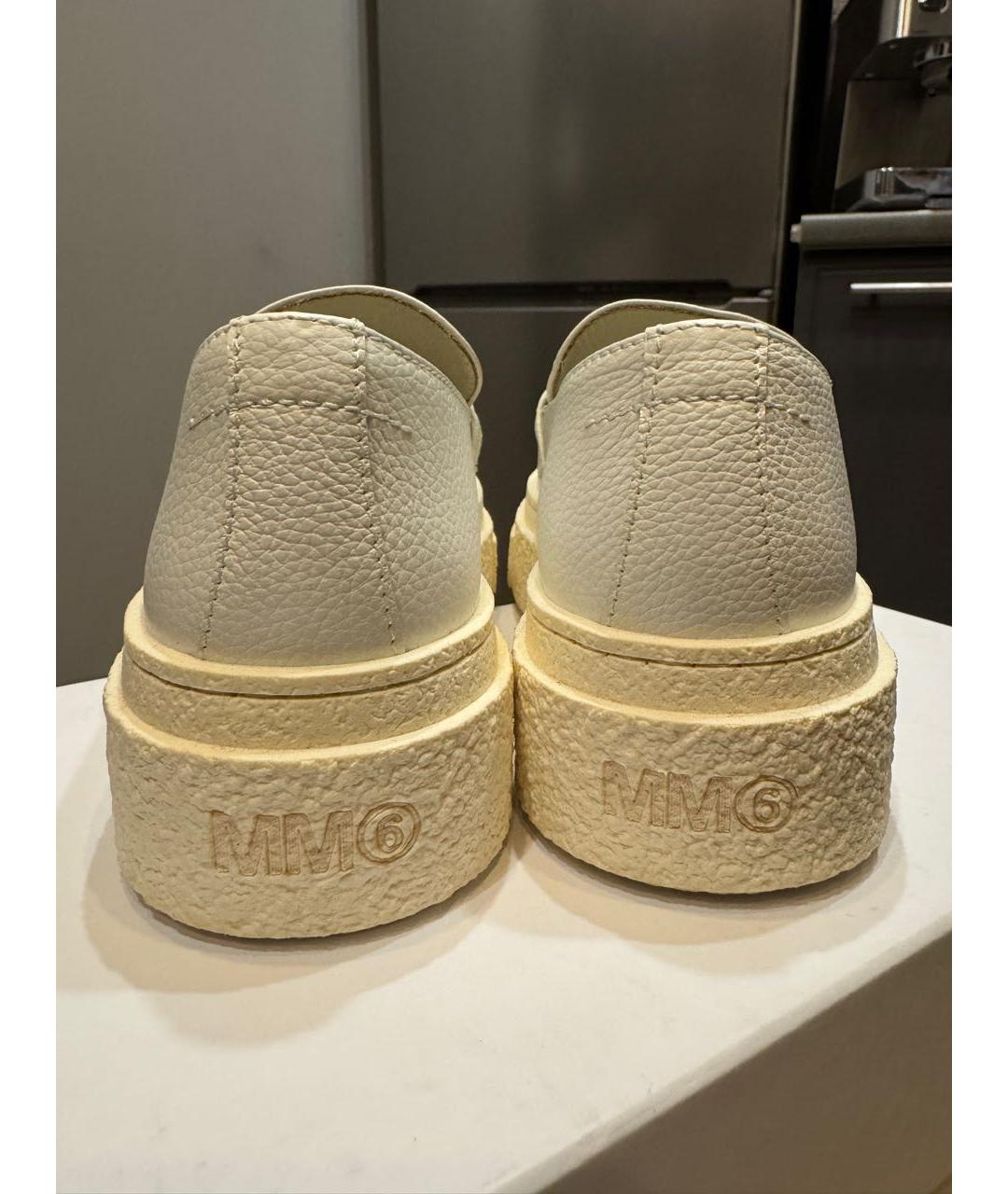 MM6 MAISON MARGIELA Белые кожаные лоферы, фото 4