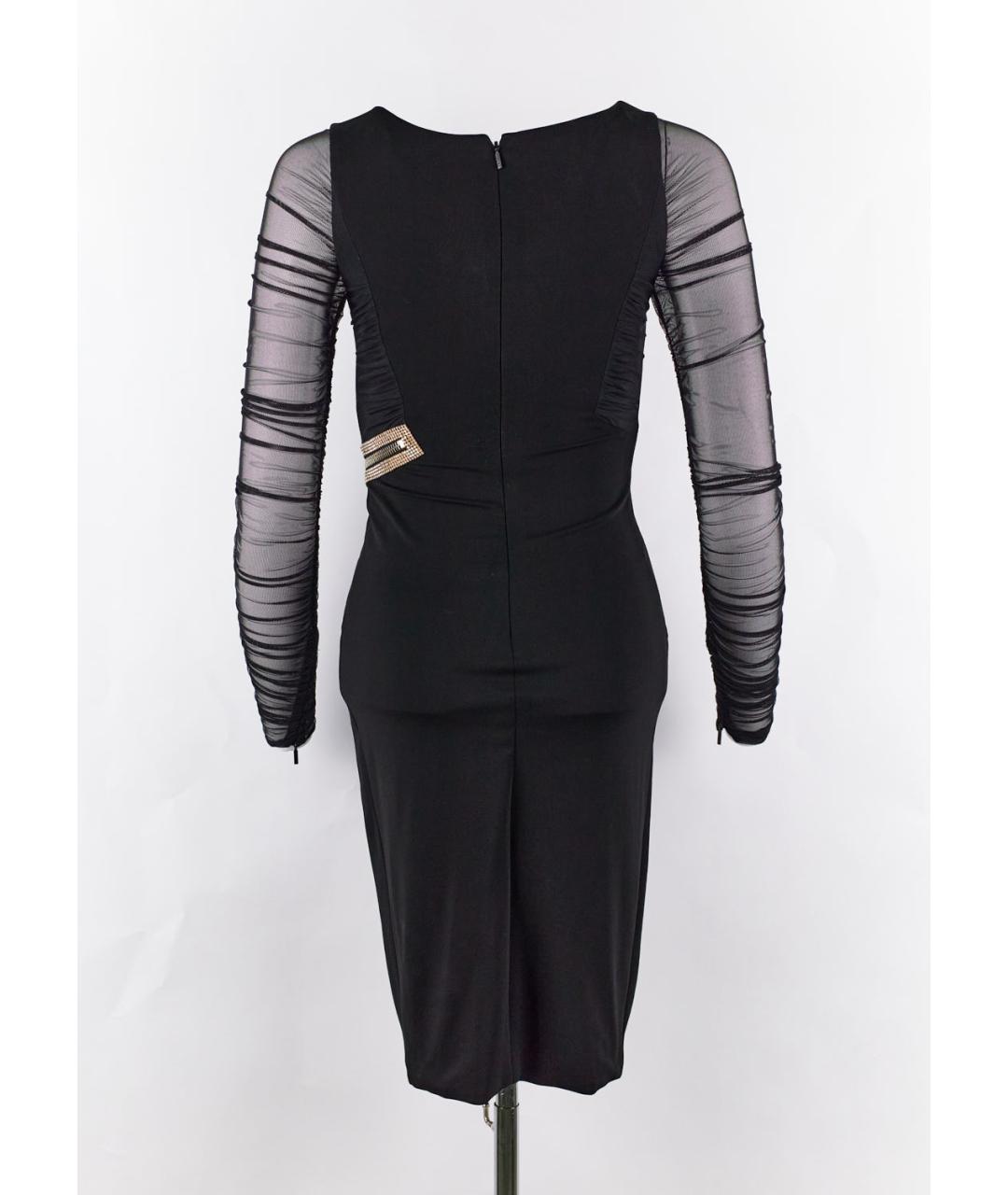 VERSACE Черное вискозное коктейльное платье, фото 4