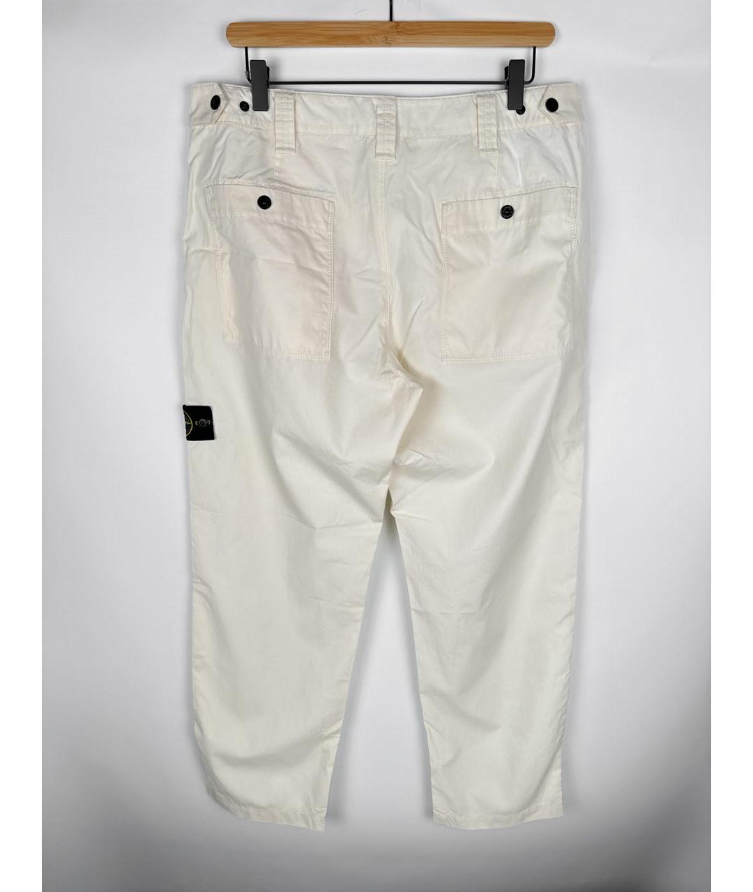 STONE ISLAND Бежевые хлопковые повседневные брюки, фото 2