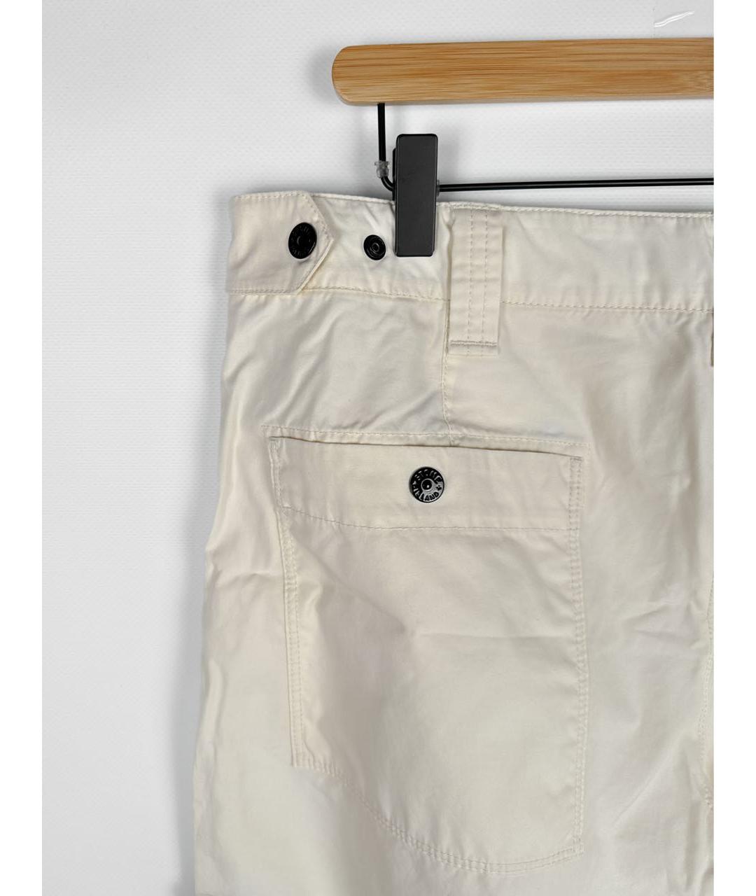 STONE ISLAND Бежевые хлопковые повседневные брюки, фото 5