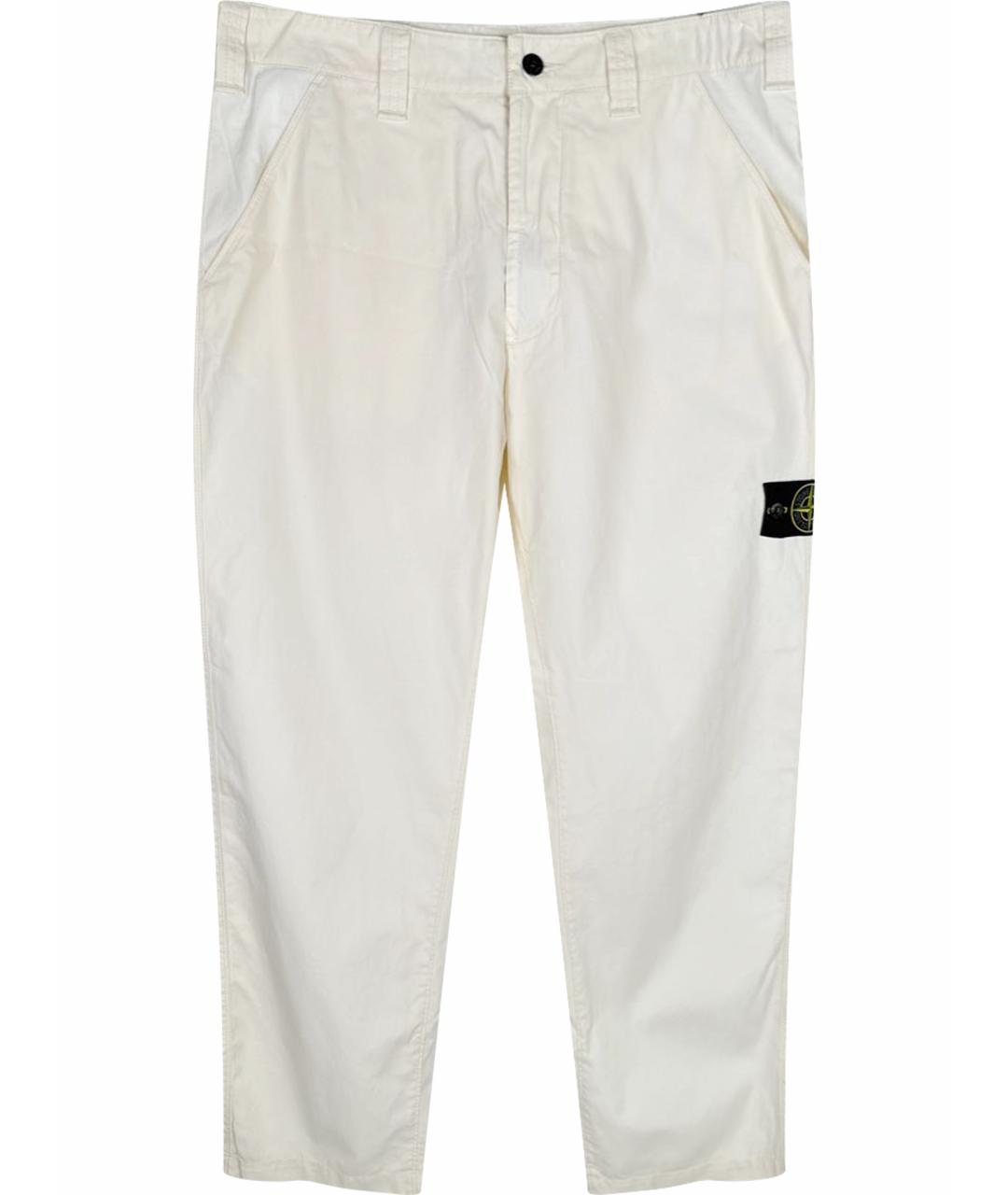 STONE ISLAND Бежевые хлопковые повседневные брюки, фото 1