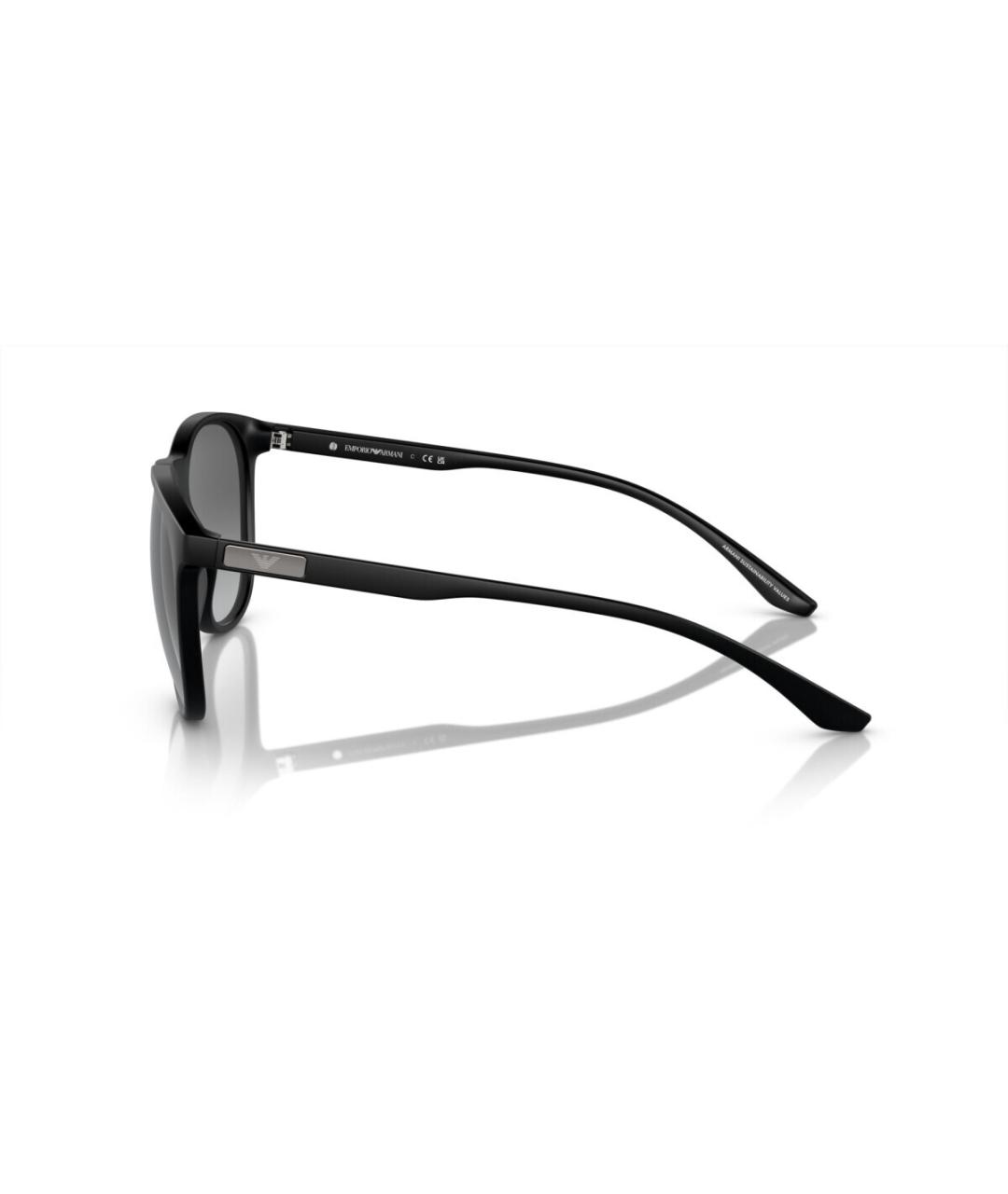 EMPORIO ARMANI Черные пластиковые солнцезащитные очки, фото 3