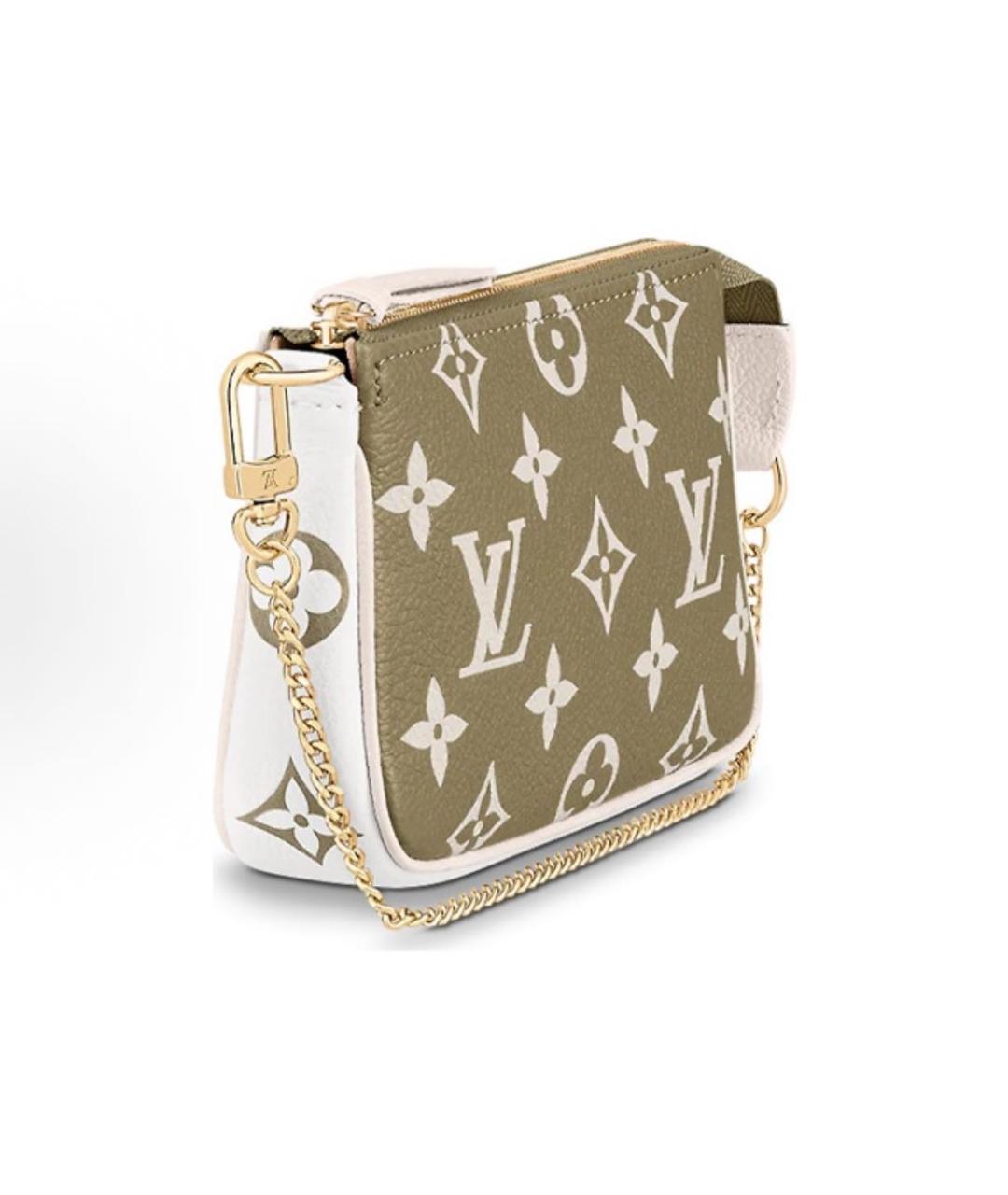 LOUIS VUITTON Хаки кожаная сумка через плечо, фото 3