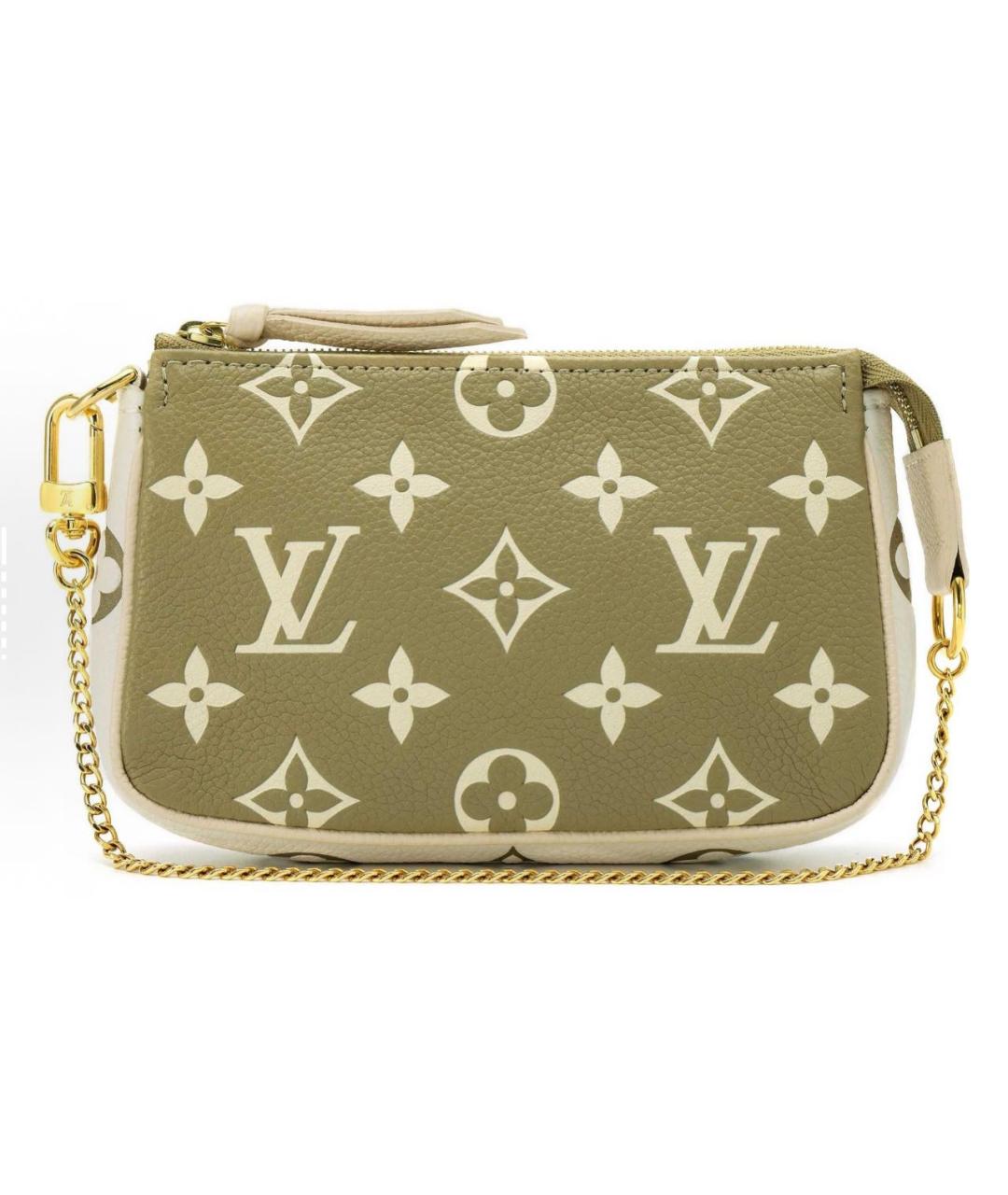 LOUIS VUITTON Хаки кожаная сумка через плечо, фото 8
