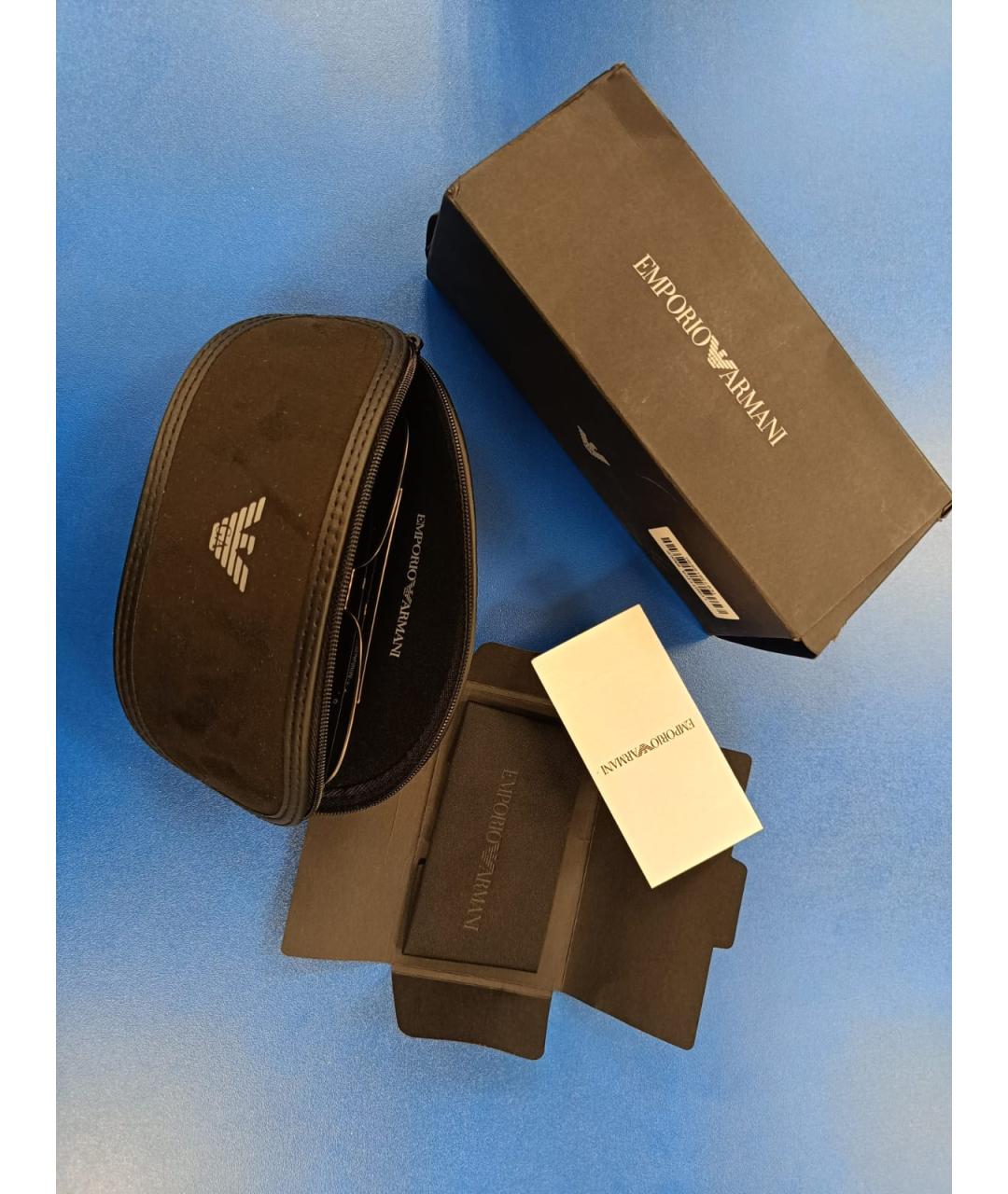 EMPORIO ARMANI Черные пластиковые солнцезащитные очки, фото 4