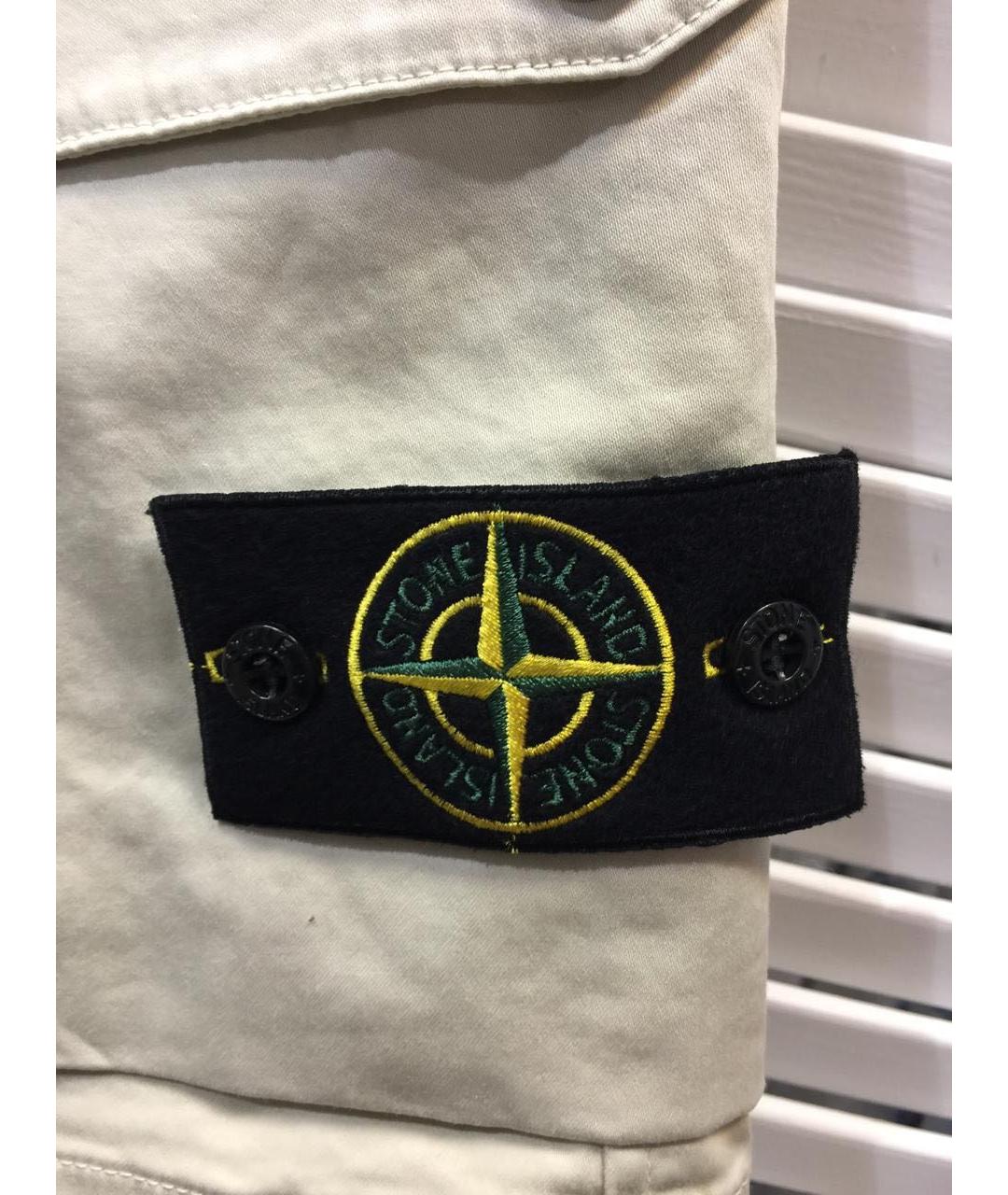 STONE ISLAND Бежевые хлопковые шорты, фото 4