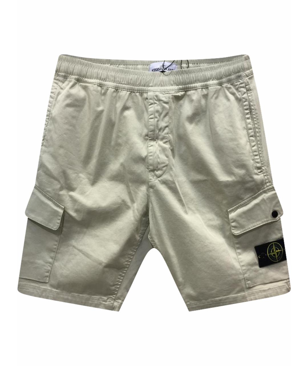 STONE ISLAND Бежевые хлопковые шорты, фото 1