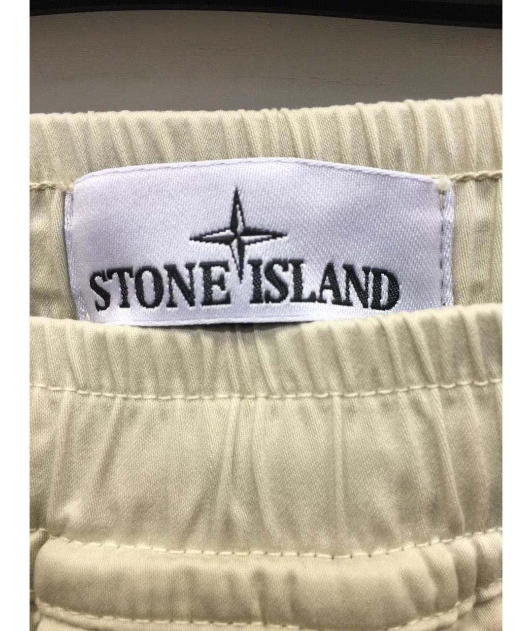STONE ISLAND Бежевые хлопковые шорты, фото 3