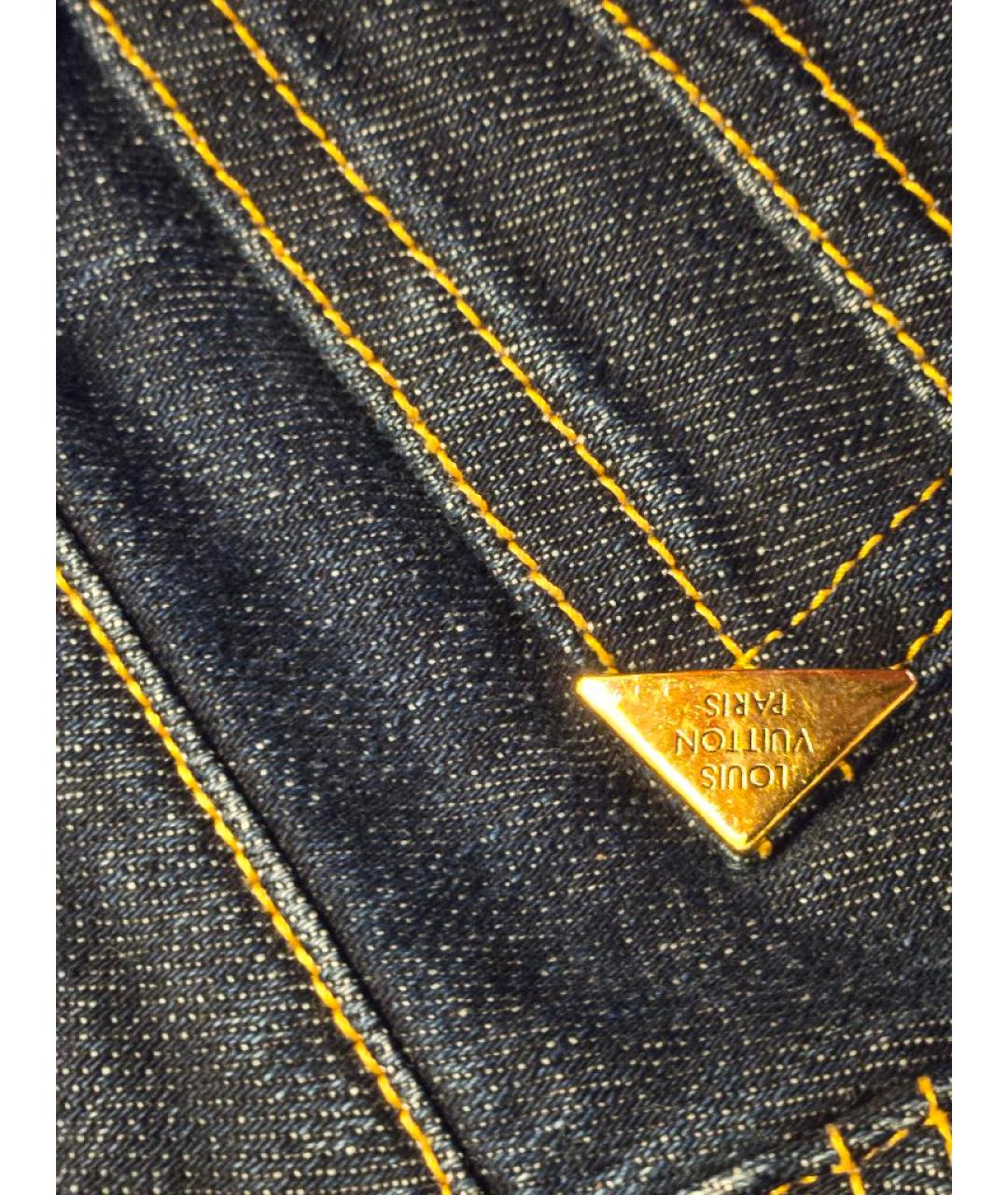 LOUIS VUITTON Темно-синие хлопко-эластановые прямые джинсы, фото 5