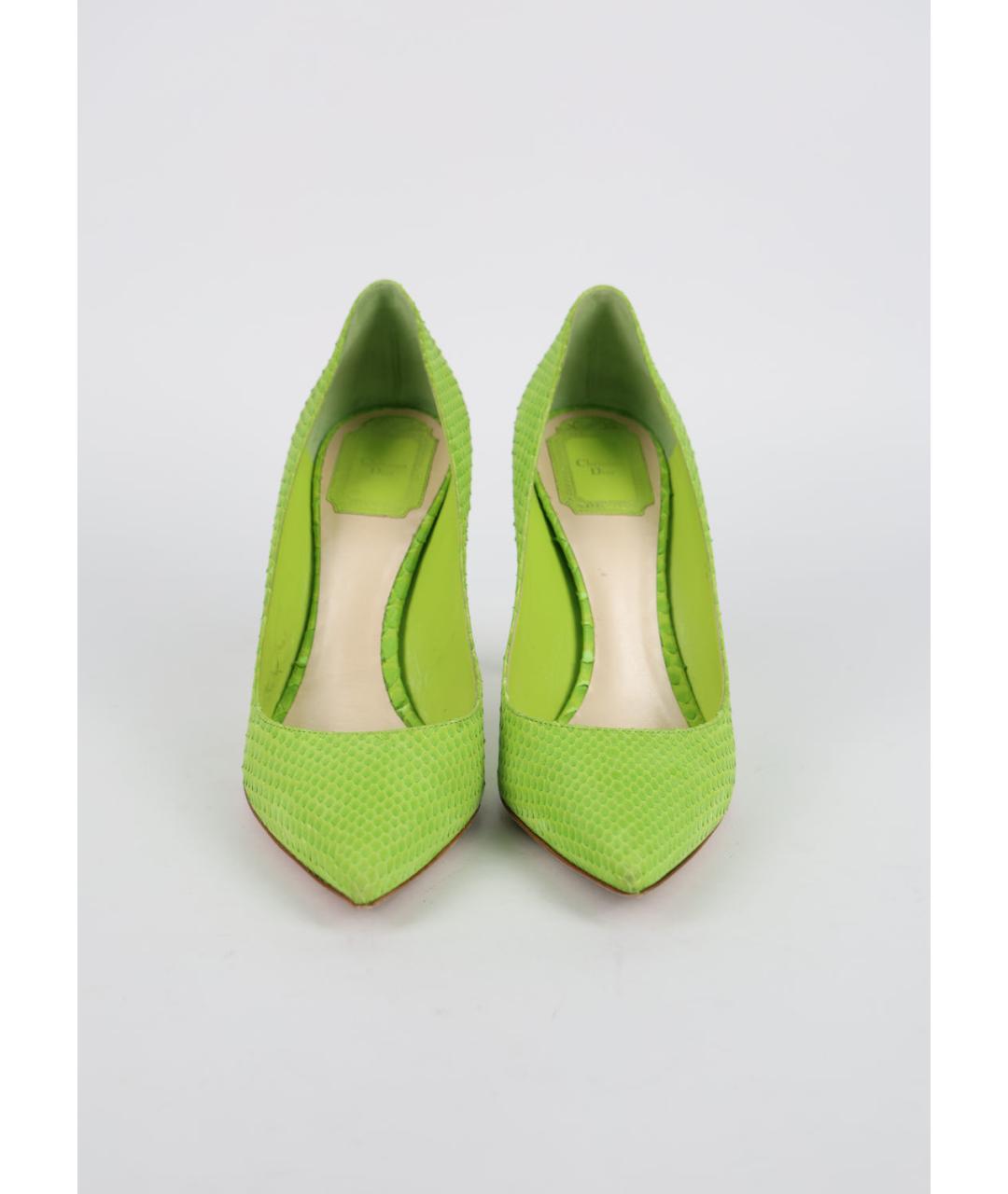 CHRISTIAN DIOR Салатовые кожаные туфли, фото 3