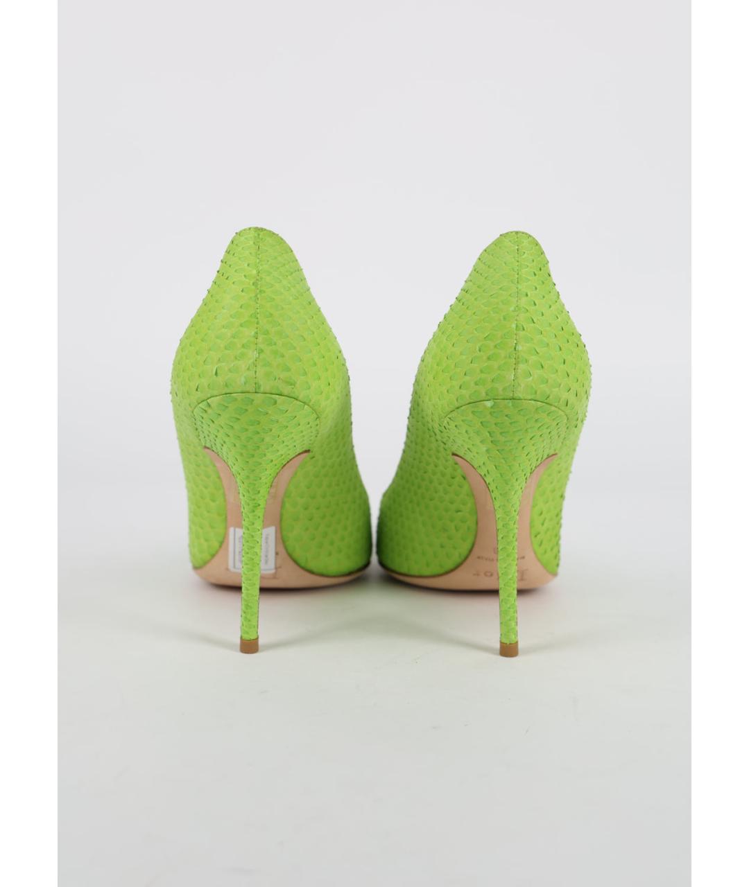 CHRISTIAN DIOR Салатовые кожаные туфли, фото 4