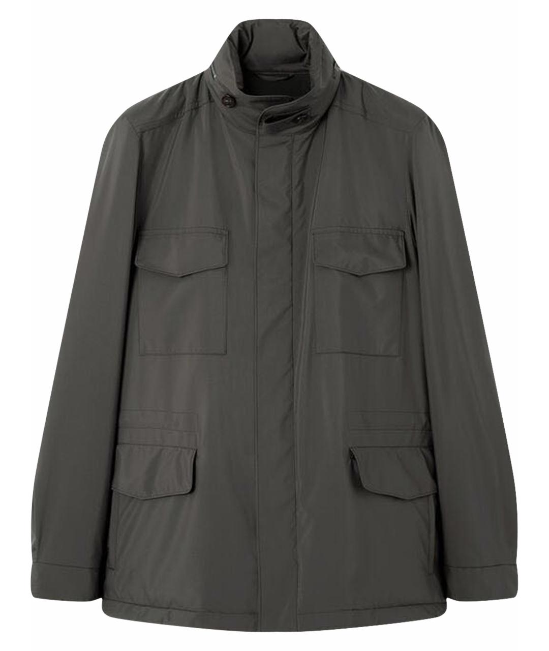 LORO PIANA Антрацитовая хлопко-эластановая куртка, фото 1