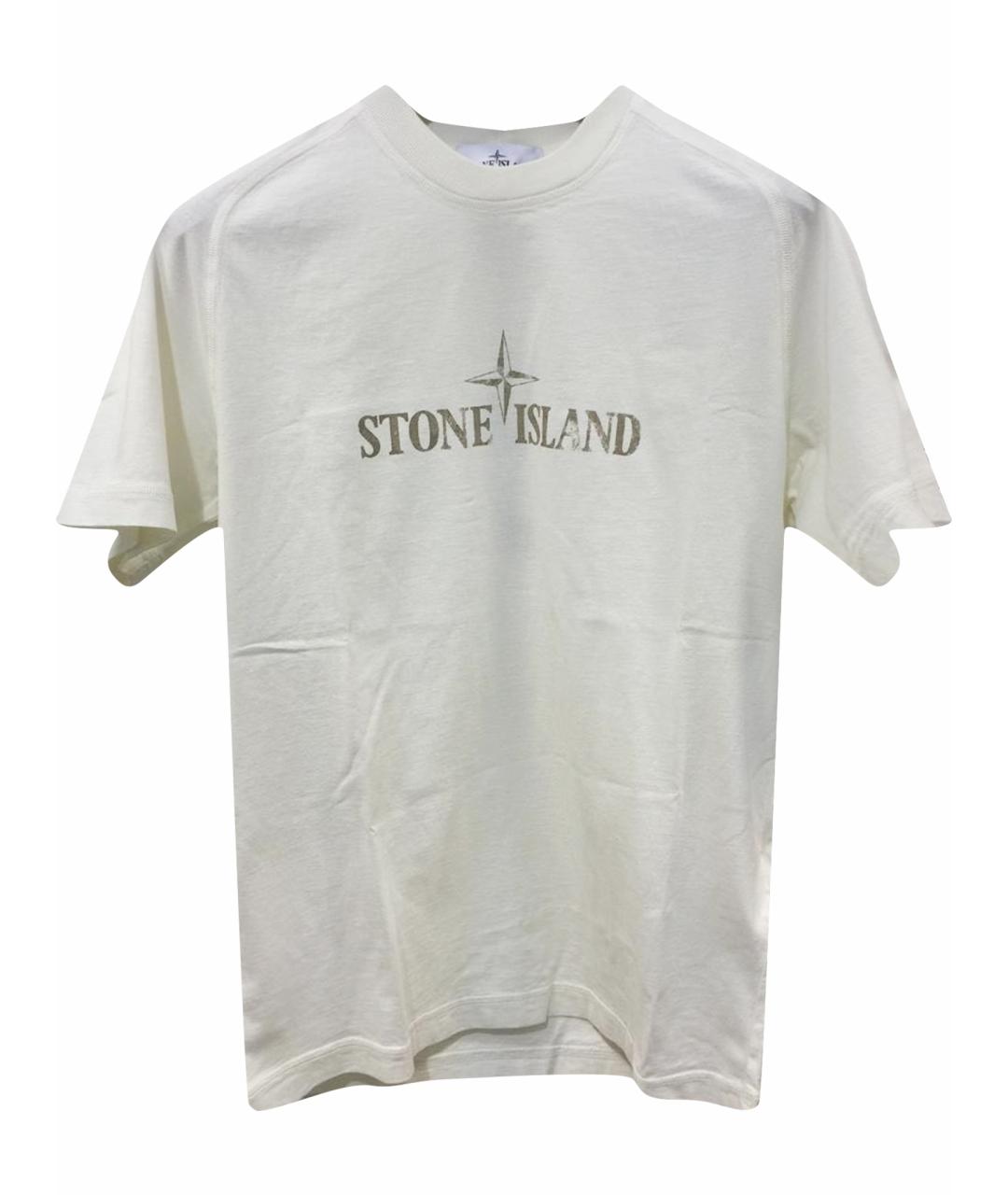 STONE ISLAND Бежевая хлопковая футболка, фото 1