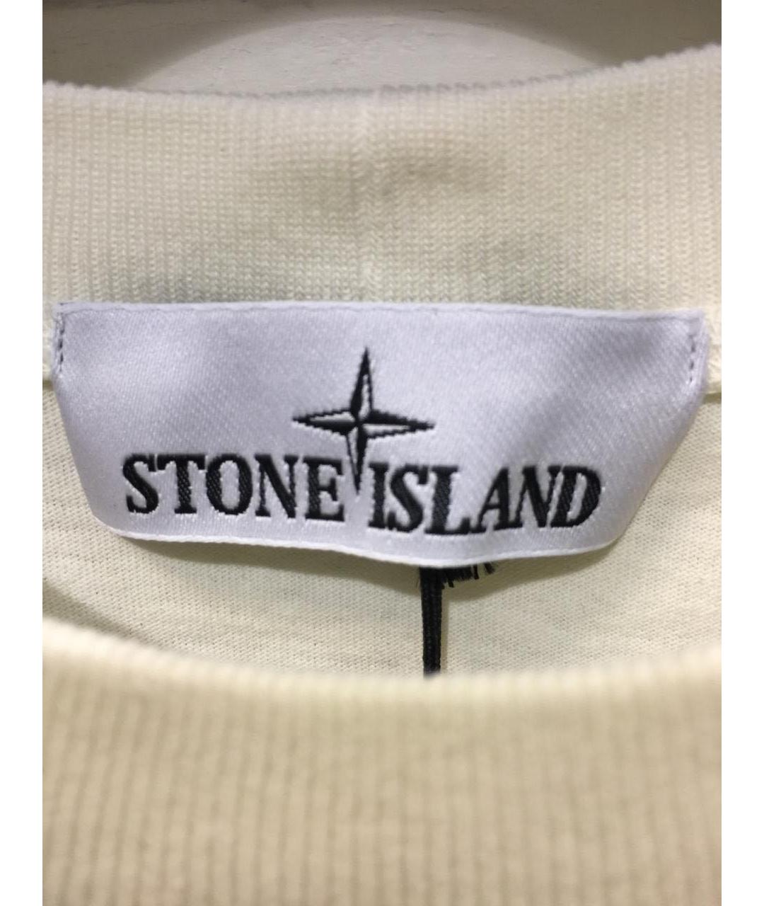 STONE ISLAND Бежевая хлопковая футболка, фото 3