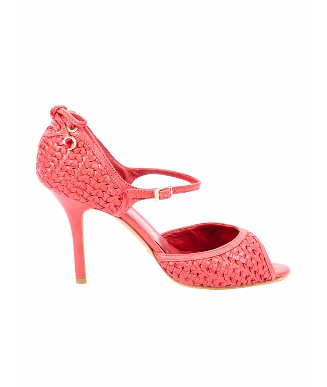 CHRISTIAN DIOR Красные кожаные босоножки, фото 1