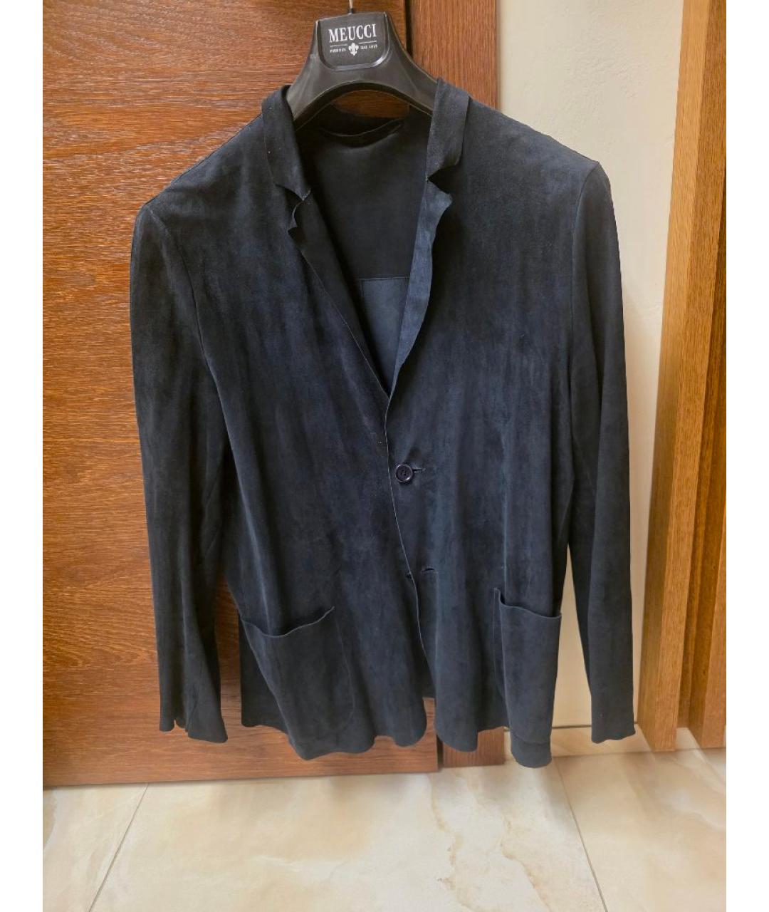 SANTORO Темно-синий замшевый пиджак, фото 9