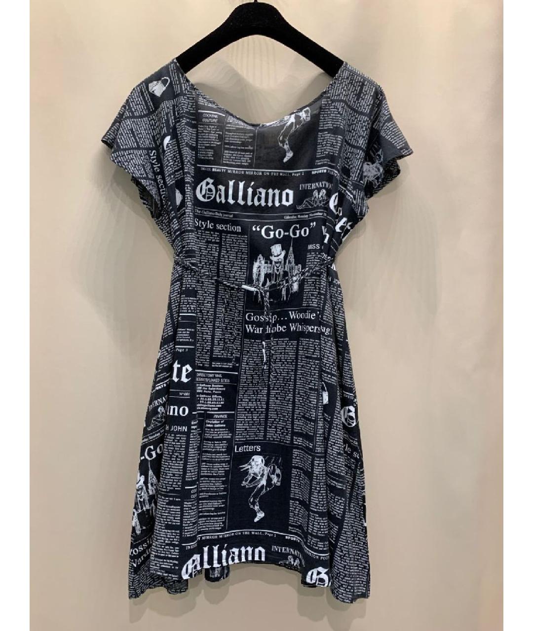 JOHN GALLIANO Черное хлопковое повседневное платье, фото 2