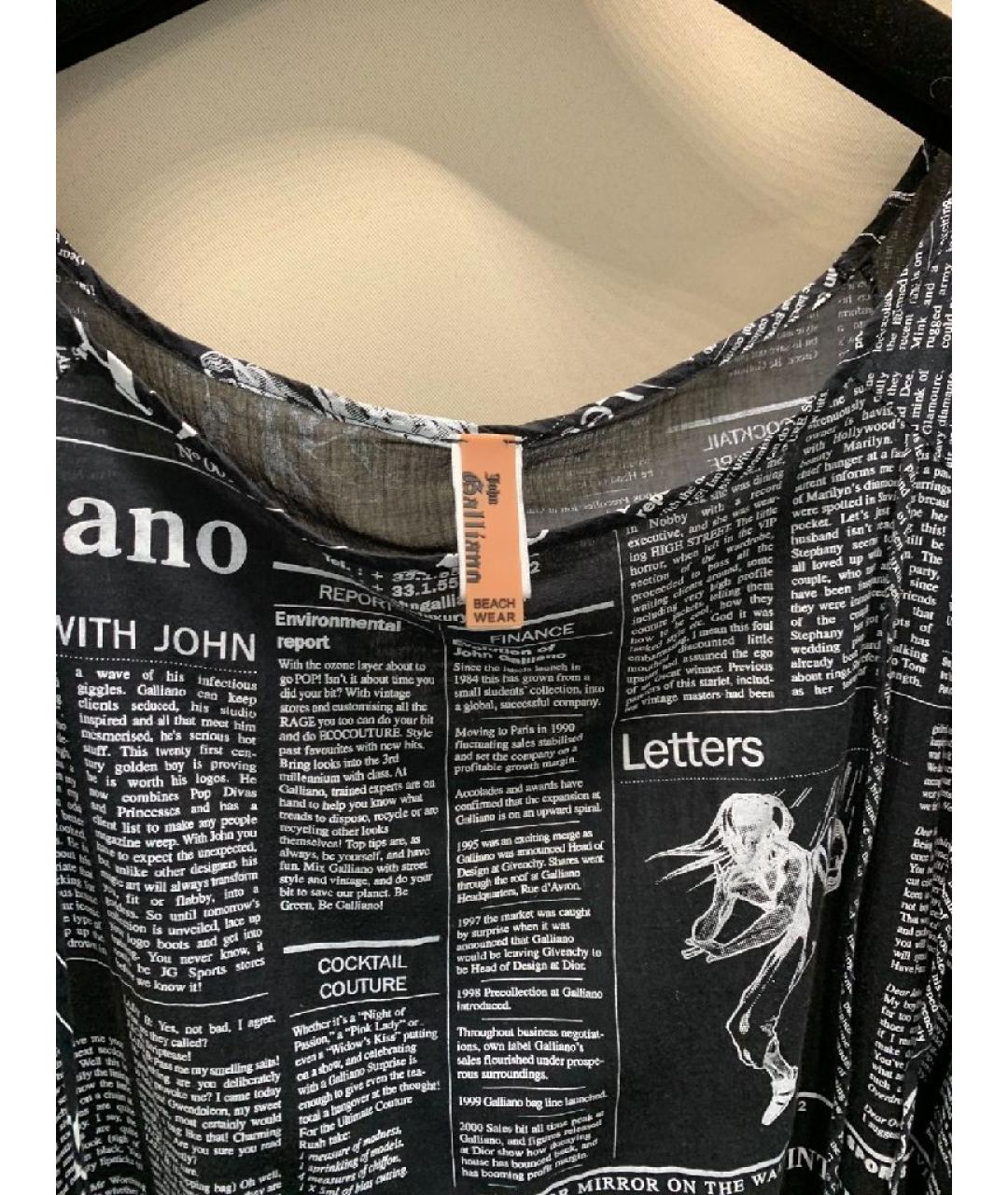 JOHN GALLIANO Черное хлопковое повседневное платье, фото 9